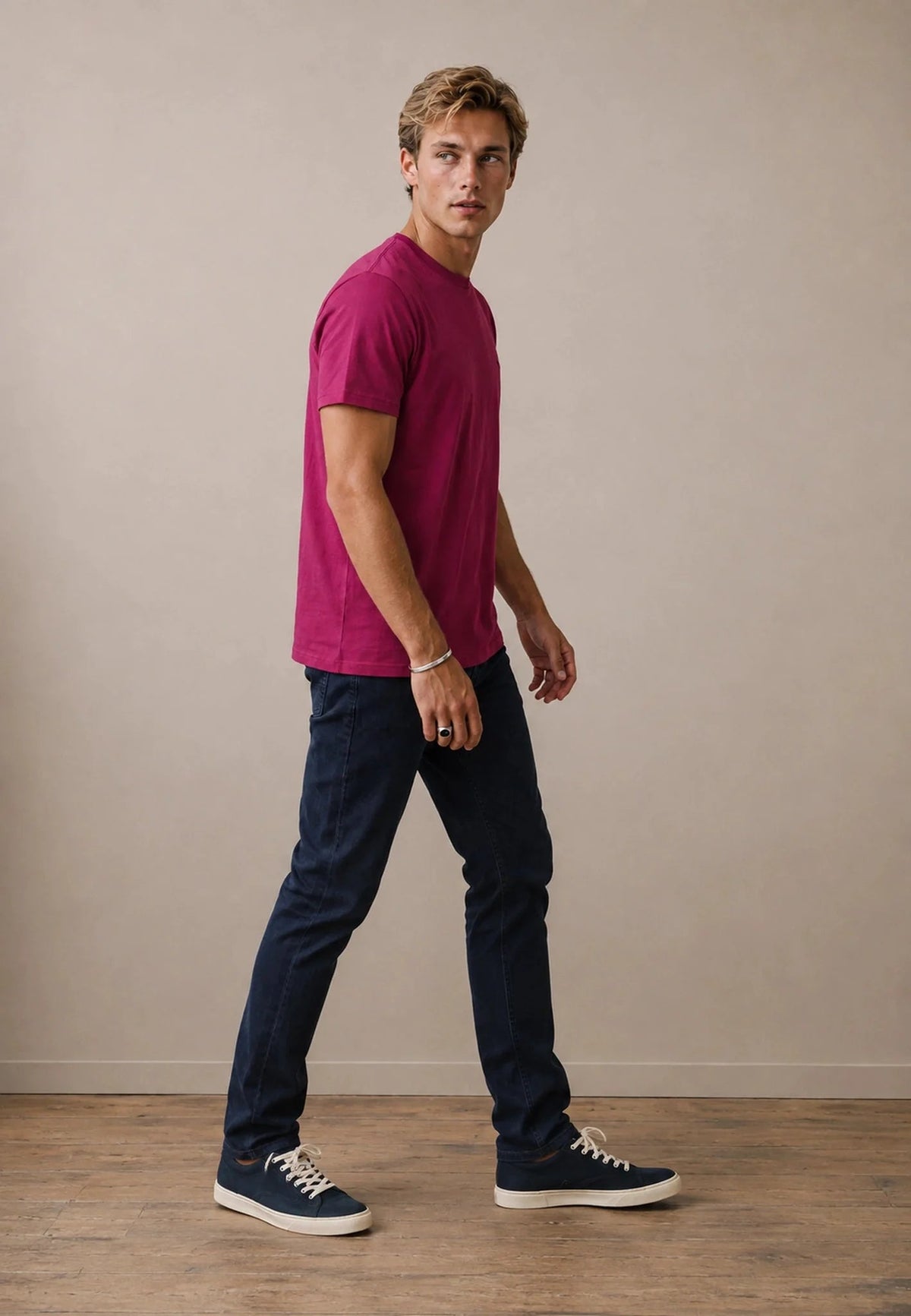 Fynch-Hatton Sanforized Cotton T-Shirt Grape | Northern Threads Designer Menswear