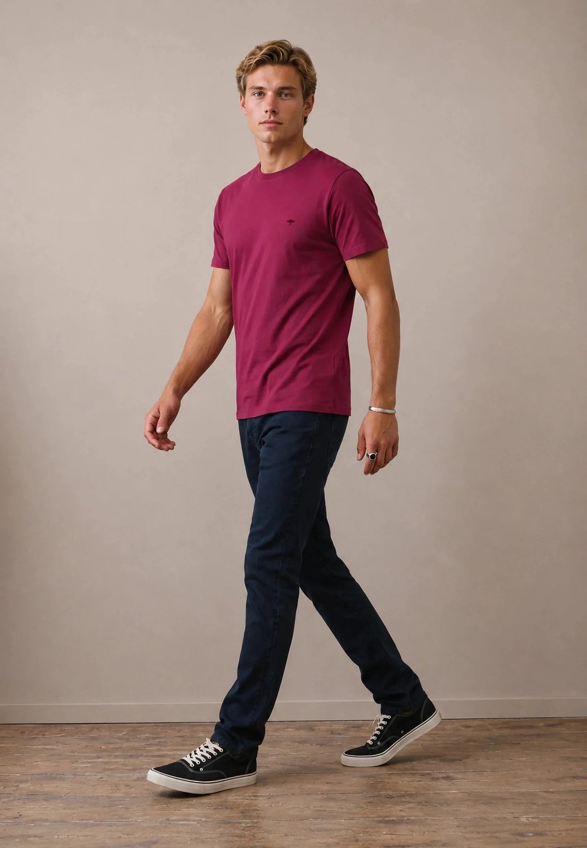 Fynch-Hatton Sanforized Cotton T-Shirt Grape | Northern Threads Designer Menswear