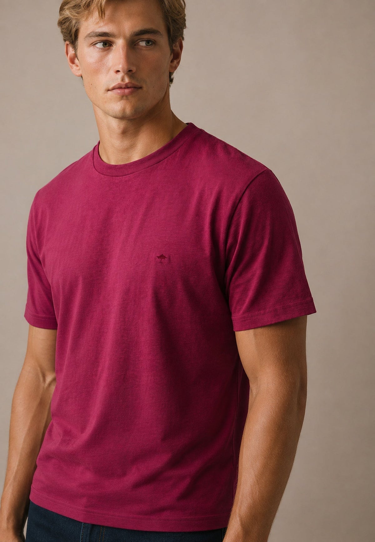 Fynch-Hatton Sanforized Cotton T-Shirt Grape | Northern Threads Designer Menswear