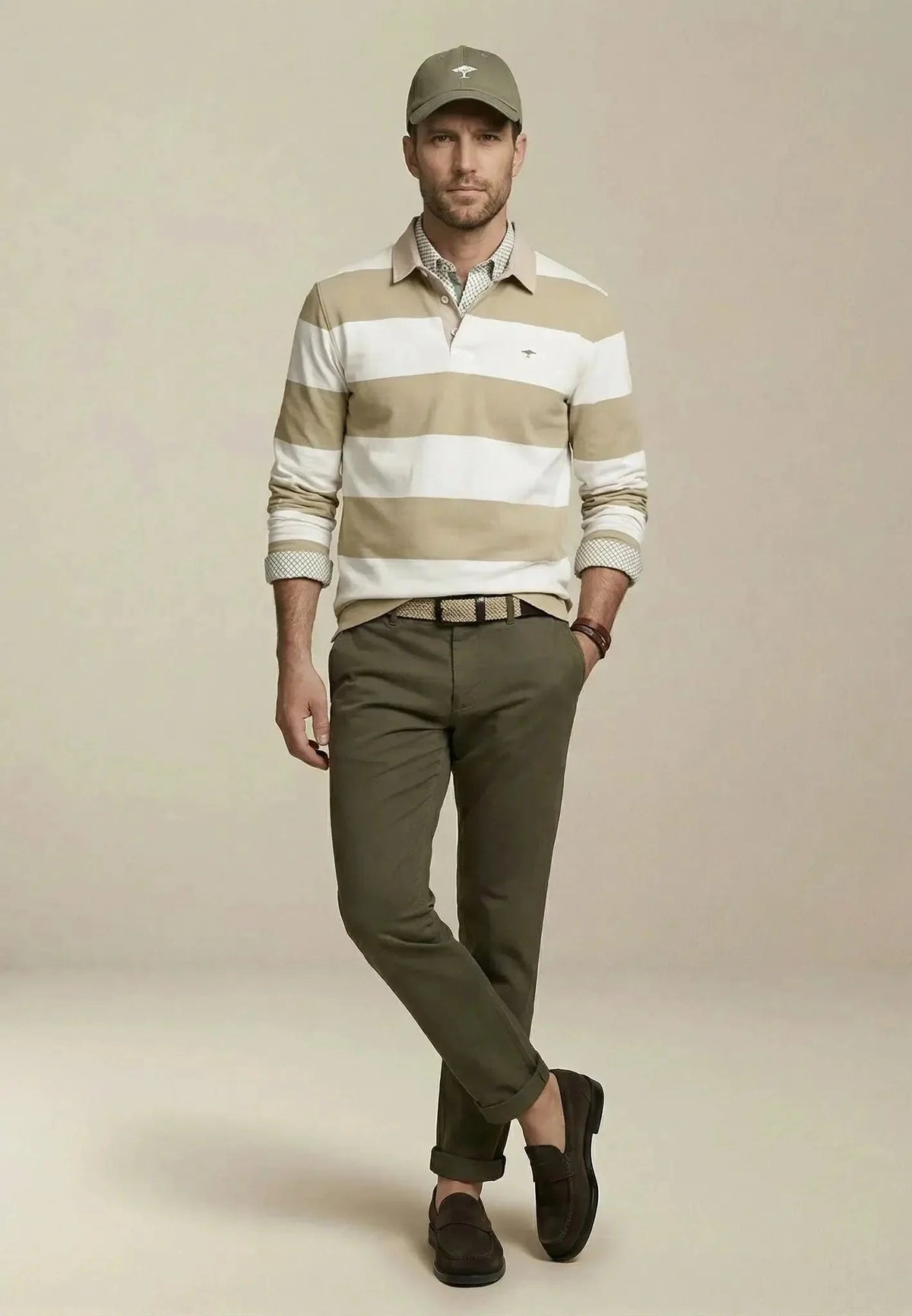 Fynch-Hatton Striped Rugby Shirt New Off White | Northern Threads Designer Menswear