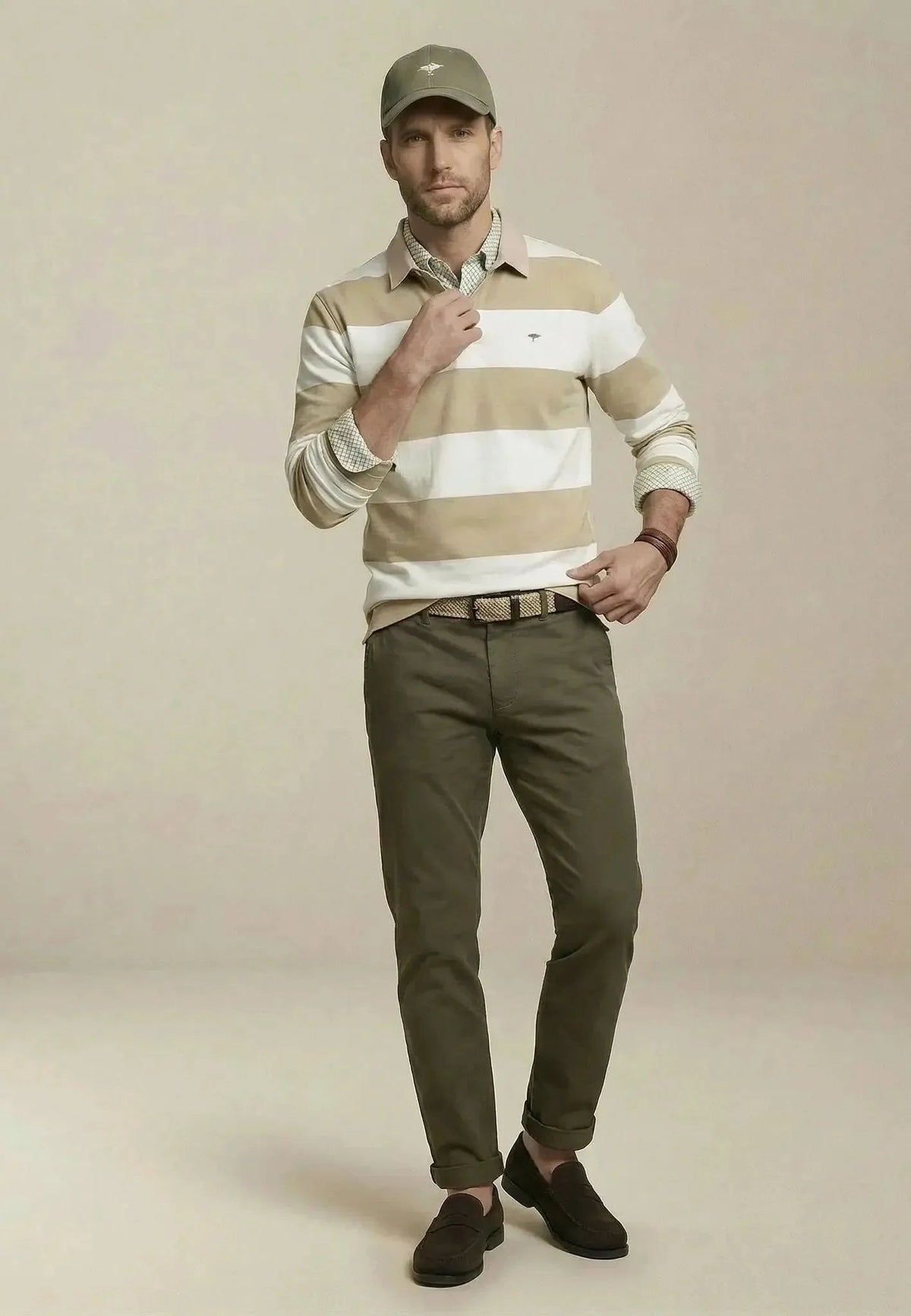Fynch-Hatton Striped Rugby Shirt New Off White | Northern Threads Designer Menswear