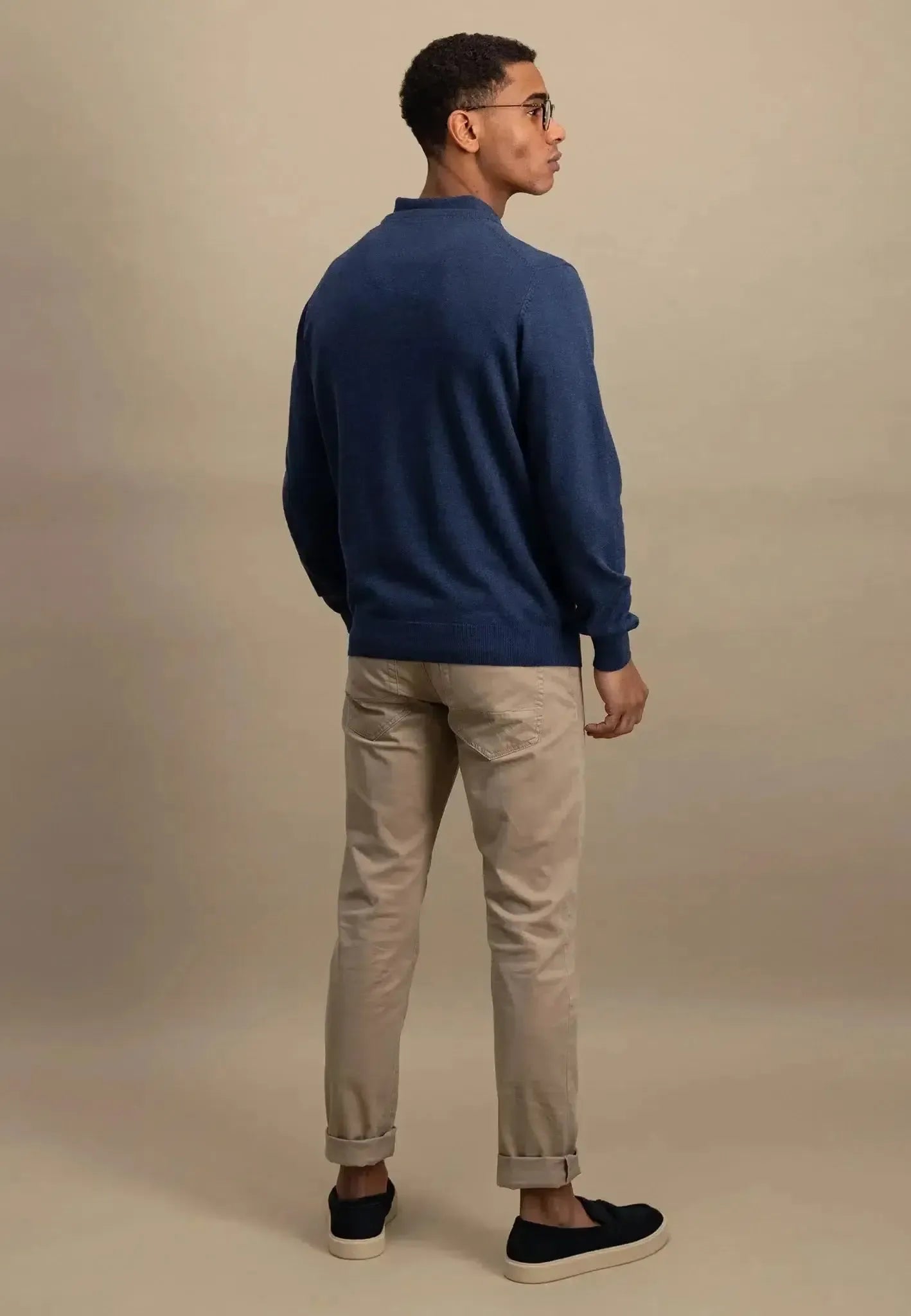 Fynch - Hatton Superfine Cotton Crewneck Knit Night - 1513210-680-S - northern threads uk