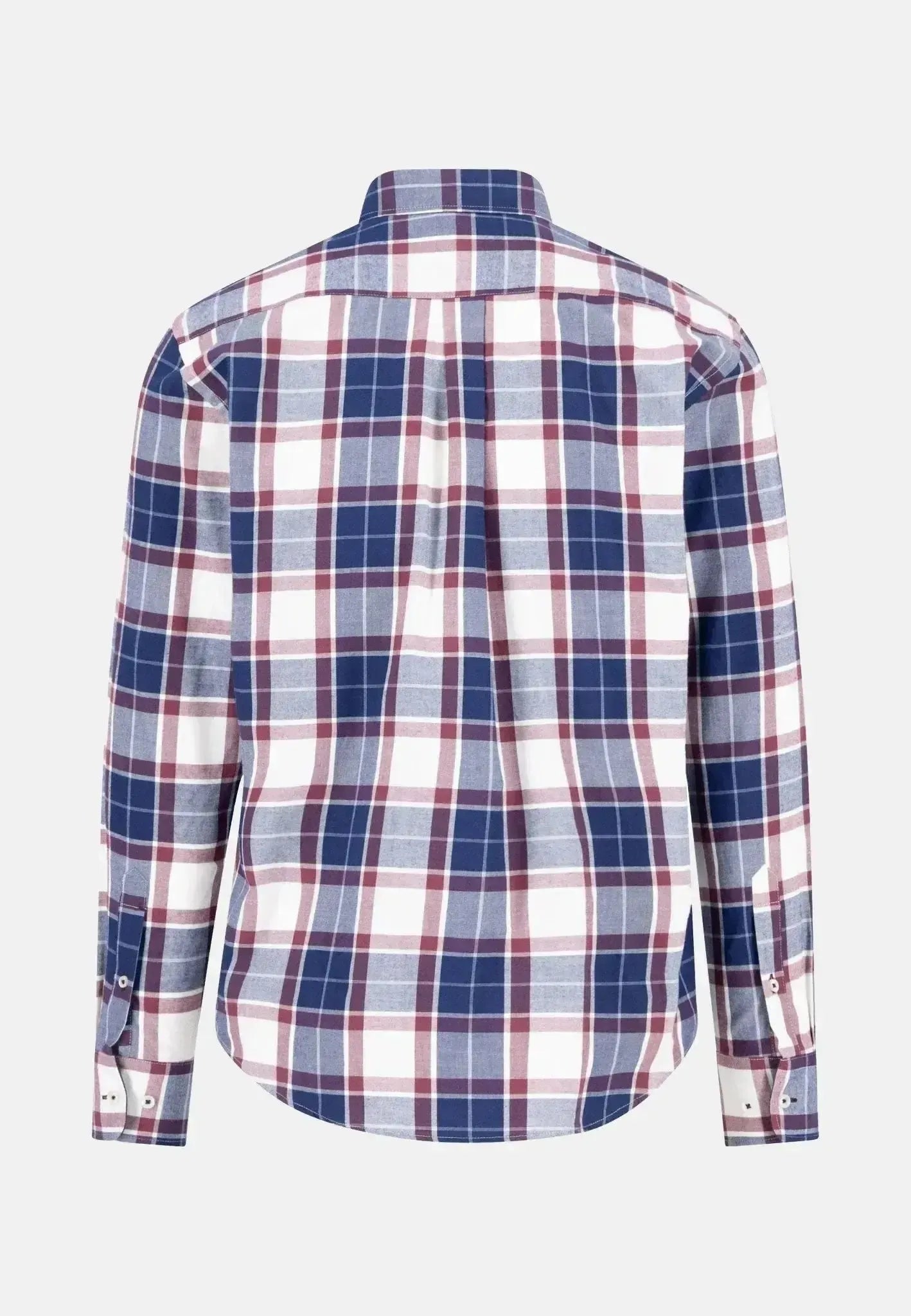 Fynch - Hatton Twill Check Button Down Shirt Deep Merlot - northern threads
