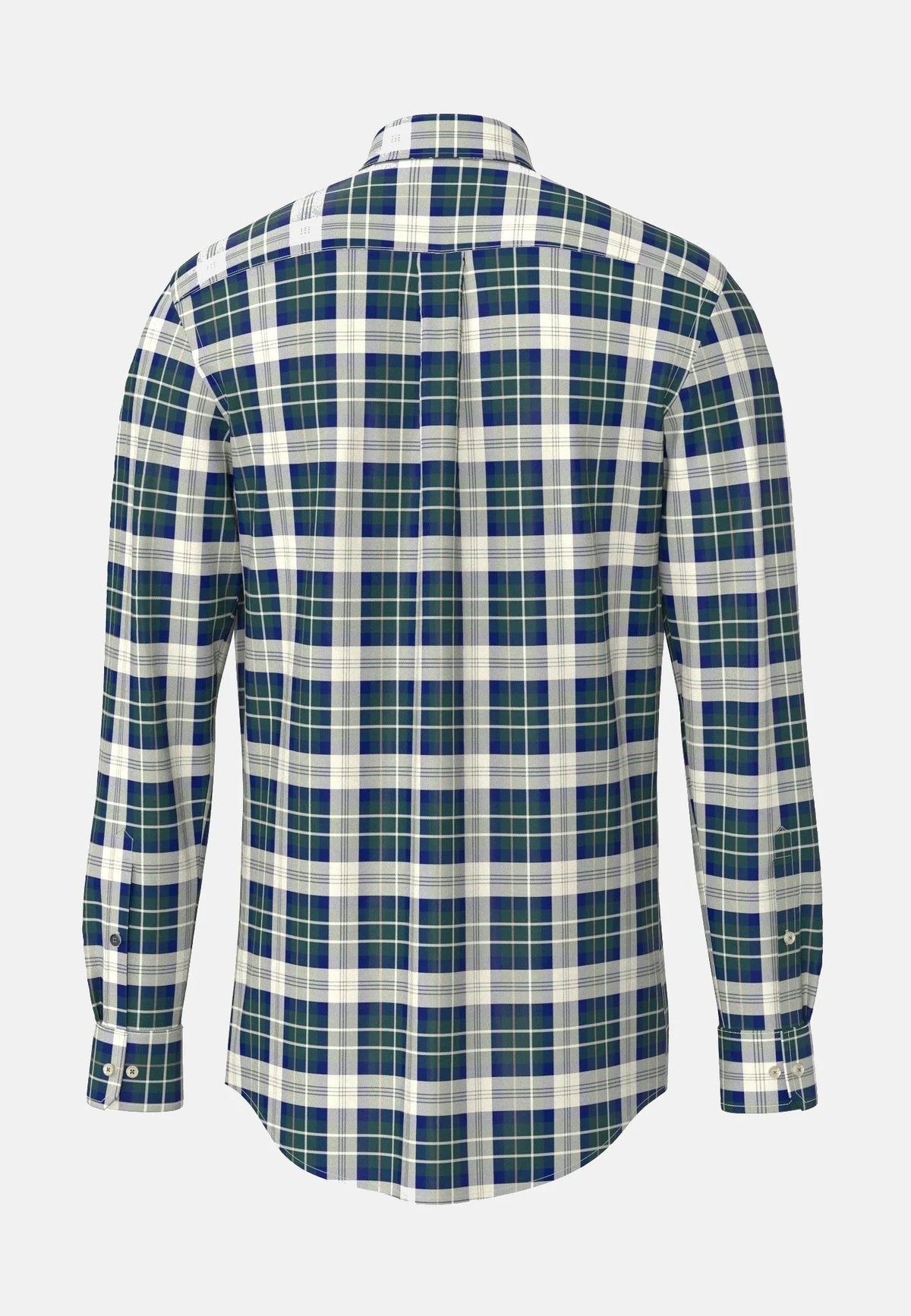 Fynch-Hatton Washed Oxford Check Button Down Shirt Teal | Northern Threads Designer Menswear