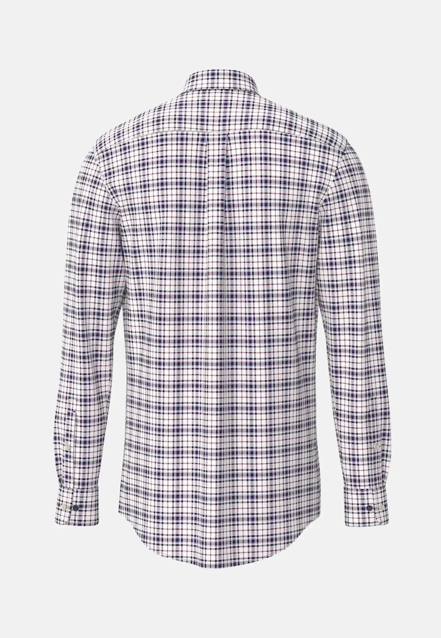 Fynch - Hatton Washed Oxford Check Shirt Aubergine - northern threads