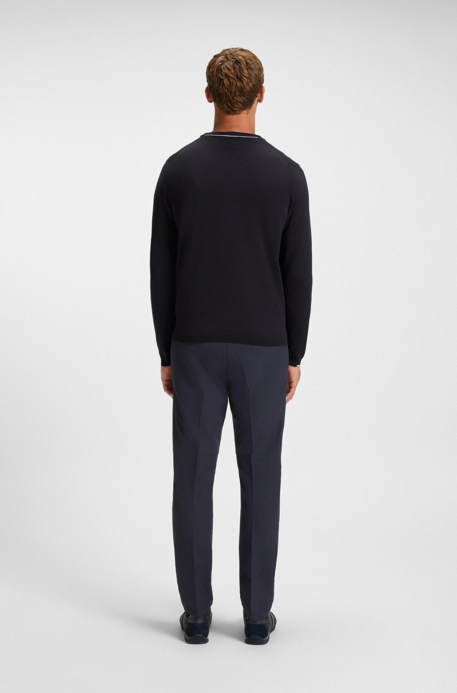 Boss K_Ever-X Crewneck Cotton Sweater Dark Blue