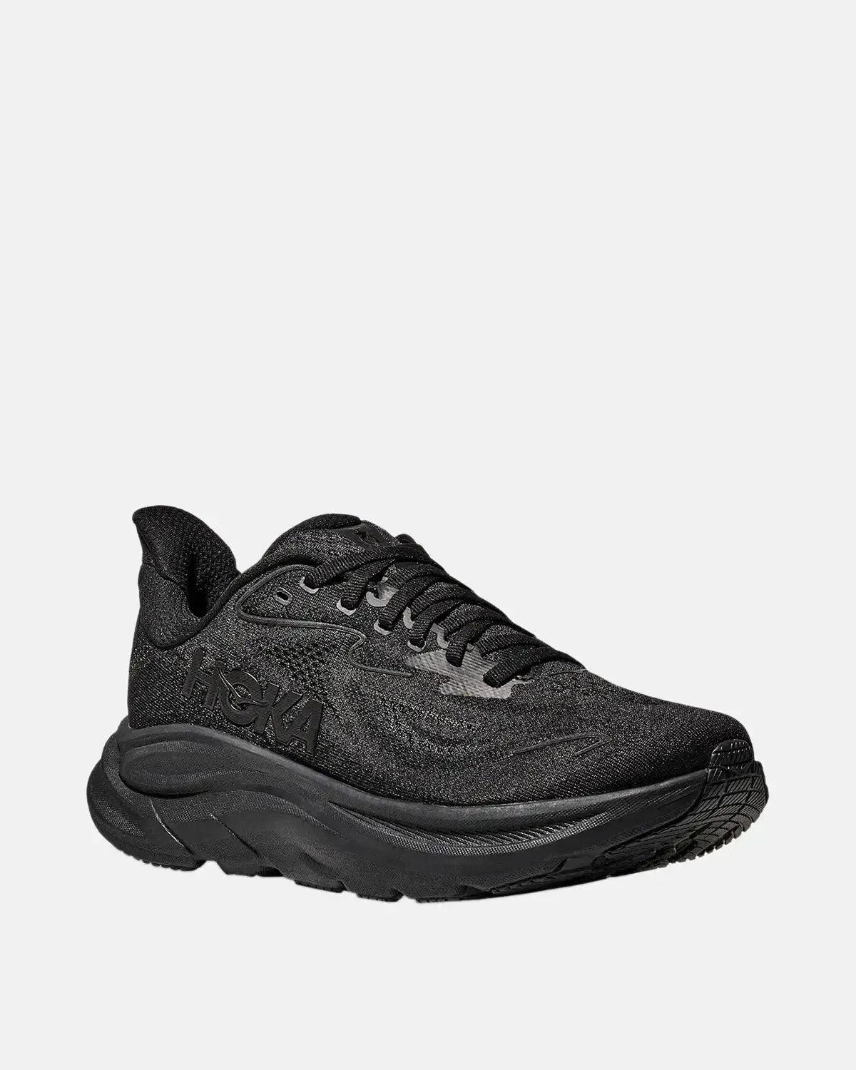 HOKA CLIFTON 10 TRAINERS BLACK BLACK - northern threads