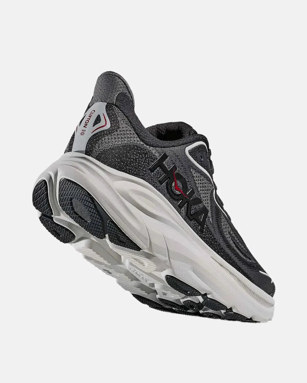 HOKA-HOKA CLIFTON 10 TRAINERS CARBON BLACK SATELLITE GREY-NORTHERN THREADS DESIGNER MENSWEAR