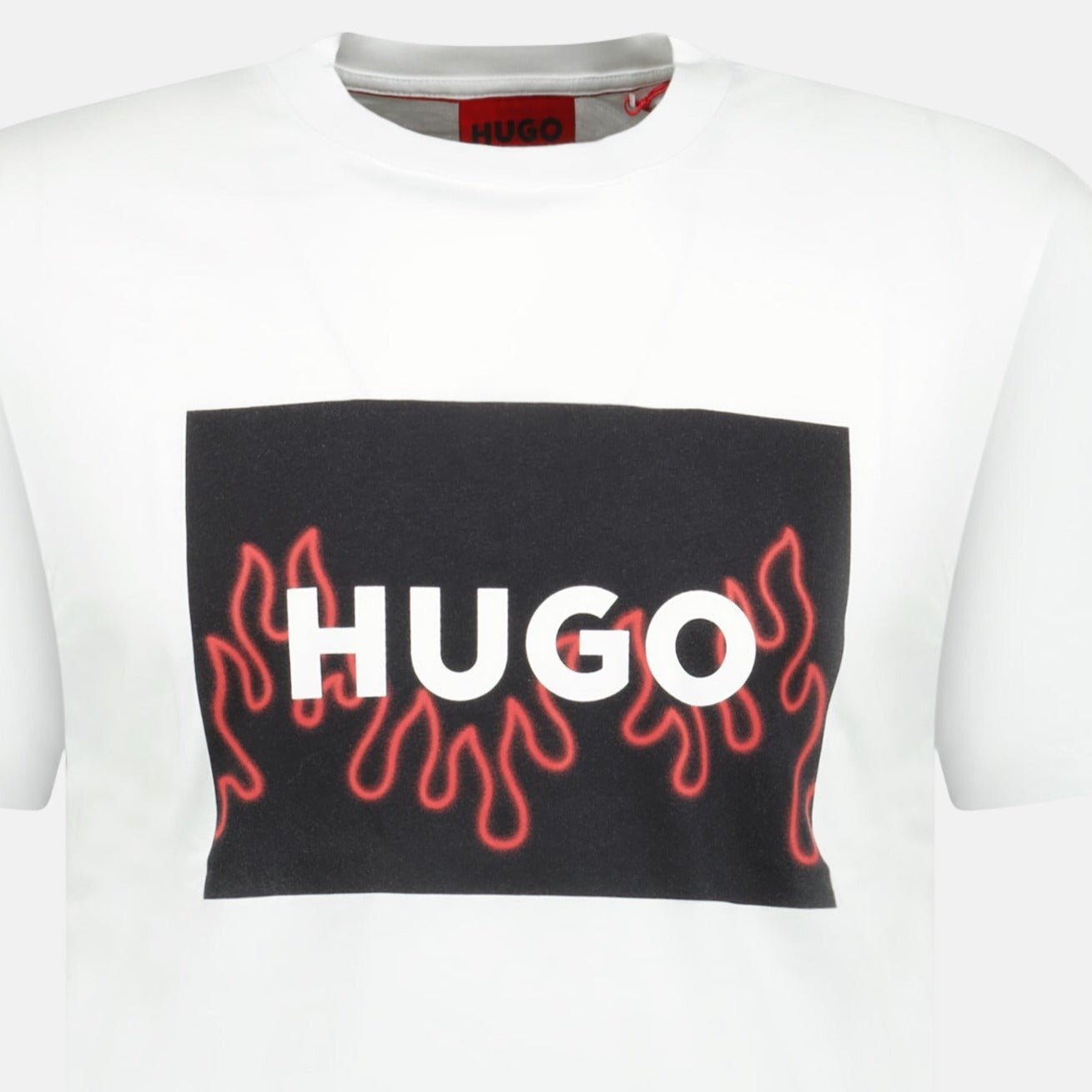 HUGO Flame Logo T-Shirt White - C14 - northern threads uk