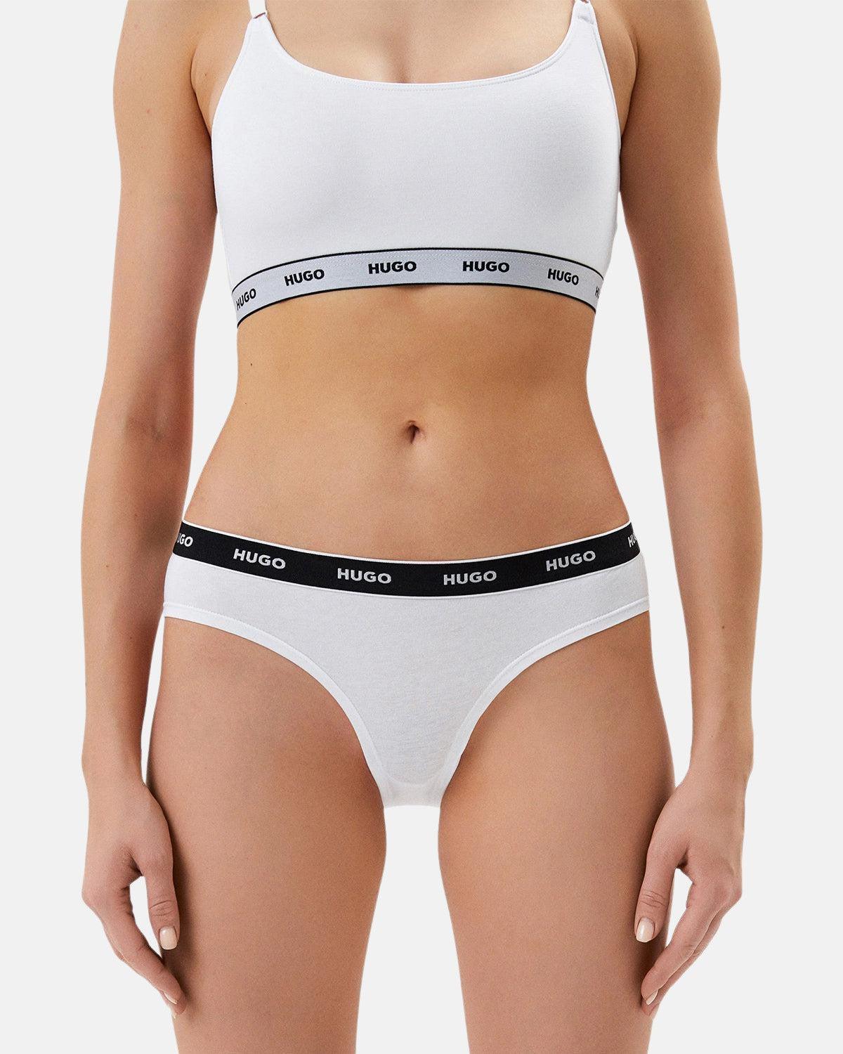 HUGO WOMENS 3 PACK BRIEFS BLACK WHITE - northern threads