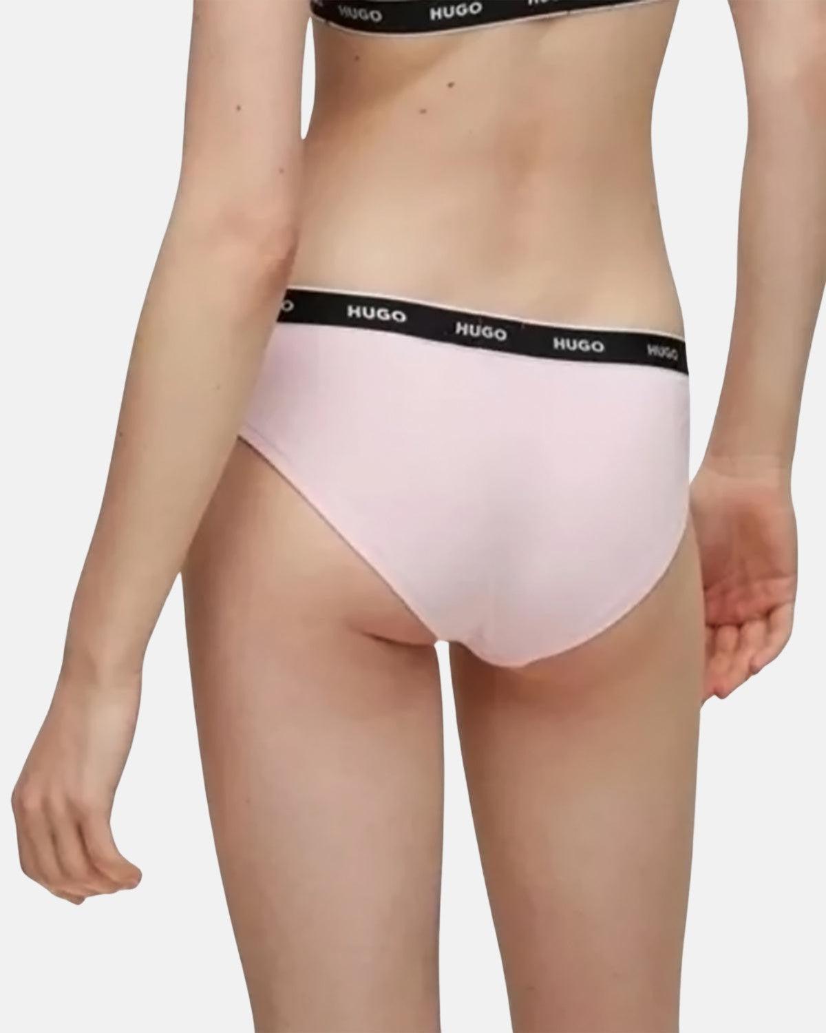 HUGO WOMENS 3 PACK BRIEFS BURGUNDY PINK RED - northern threads