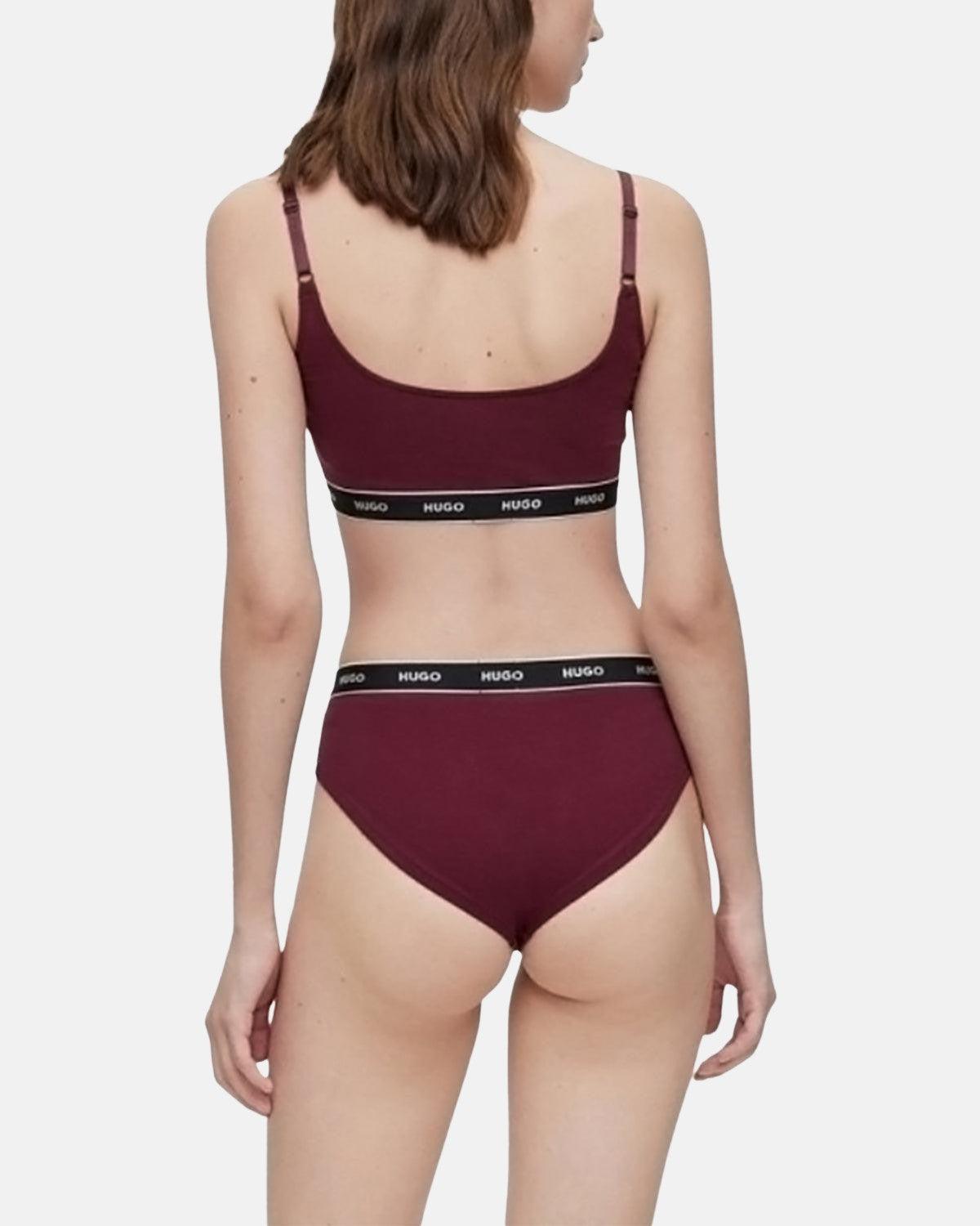 HUGO WOMENS 3 PACK BRIEFS BURGUNDY PINK RED - northern threads