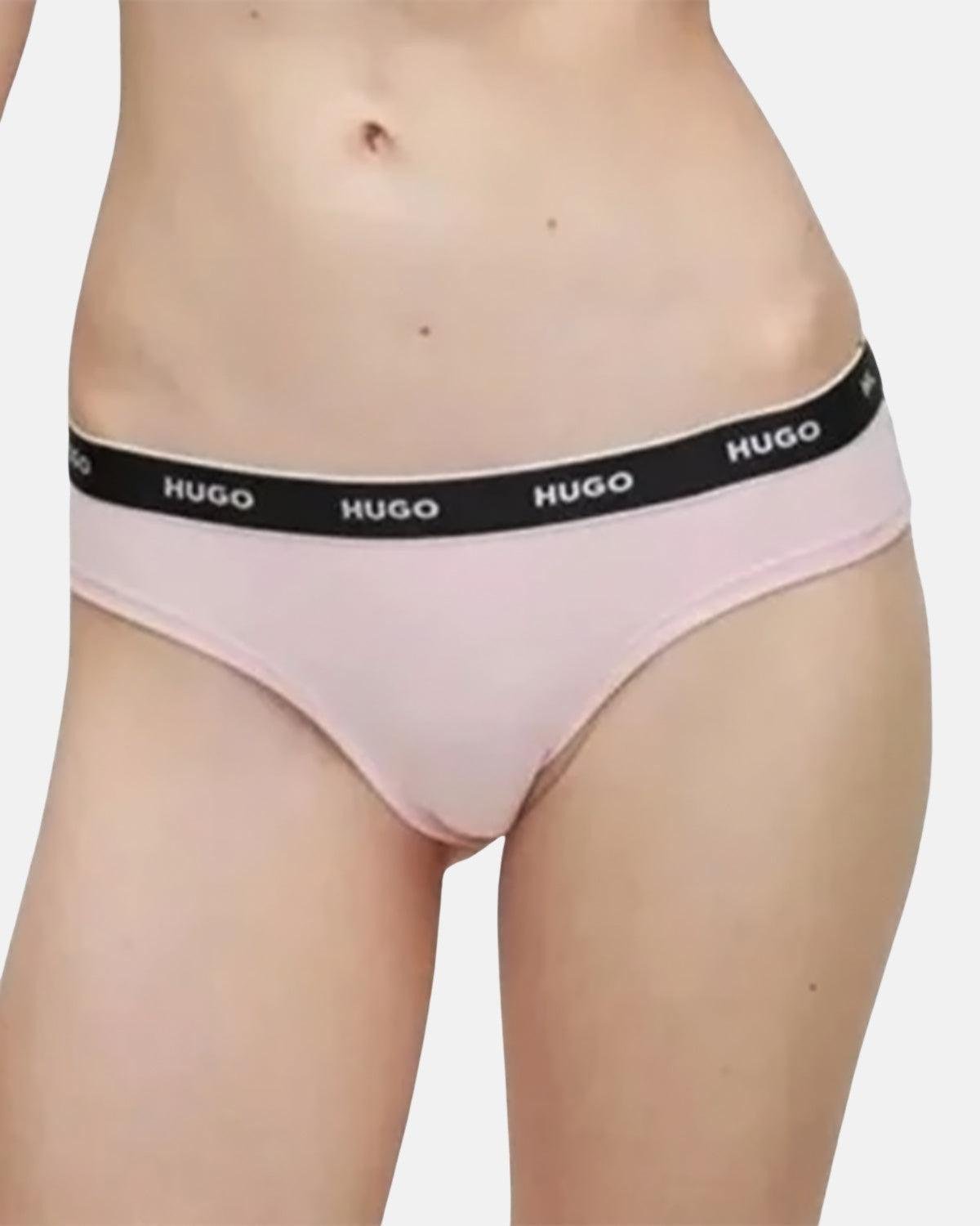 HUGO WOMENS 3 PACK BRIEFS RED PINK ROSE - northern threads