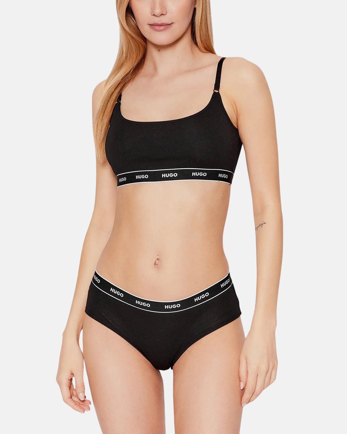 HUGO WOMENS 3 PACK HIPSTER BRIEFS BLACK - northern threads