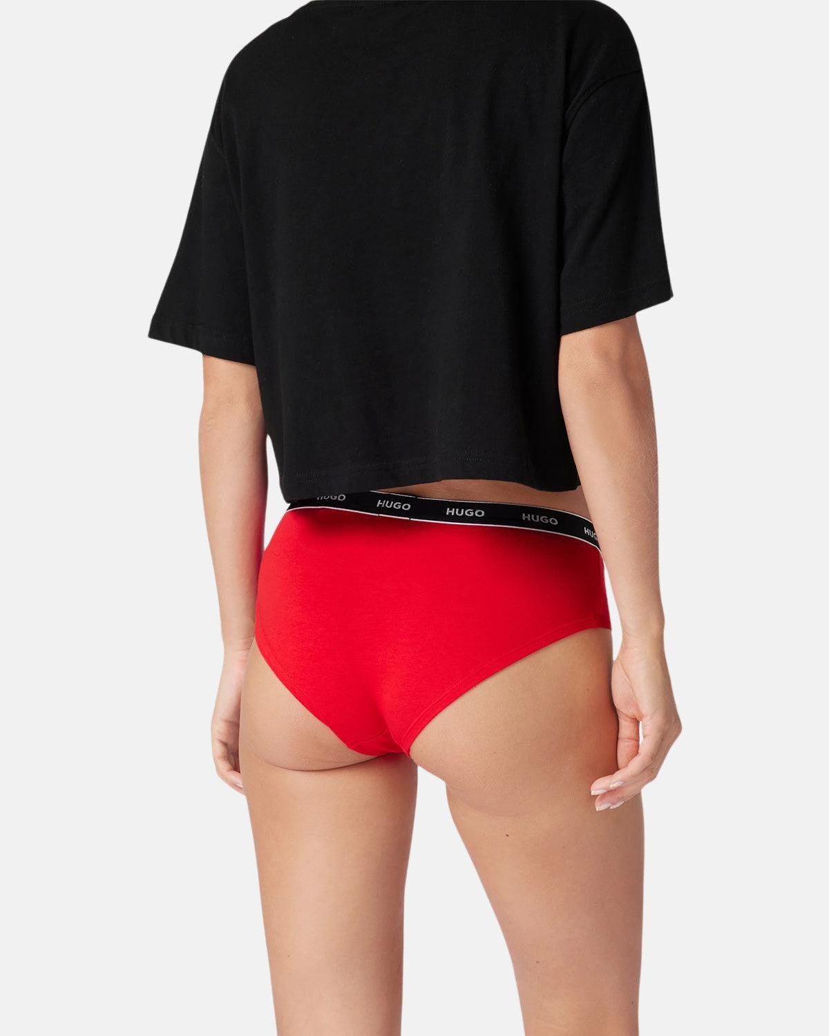 HUGO WOMENS 3 PACK HIPSTER BRIEFS BURGUNDY RED PINK - northern threads