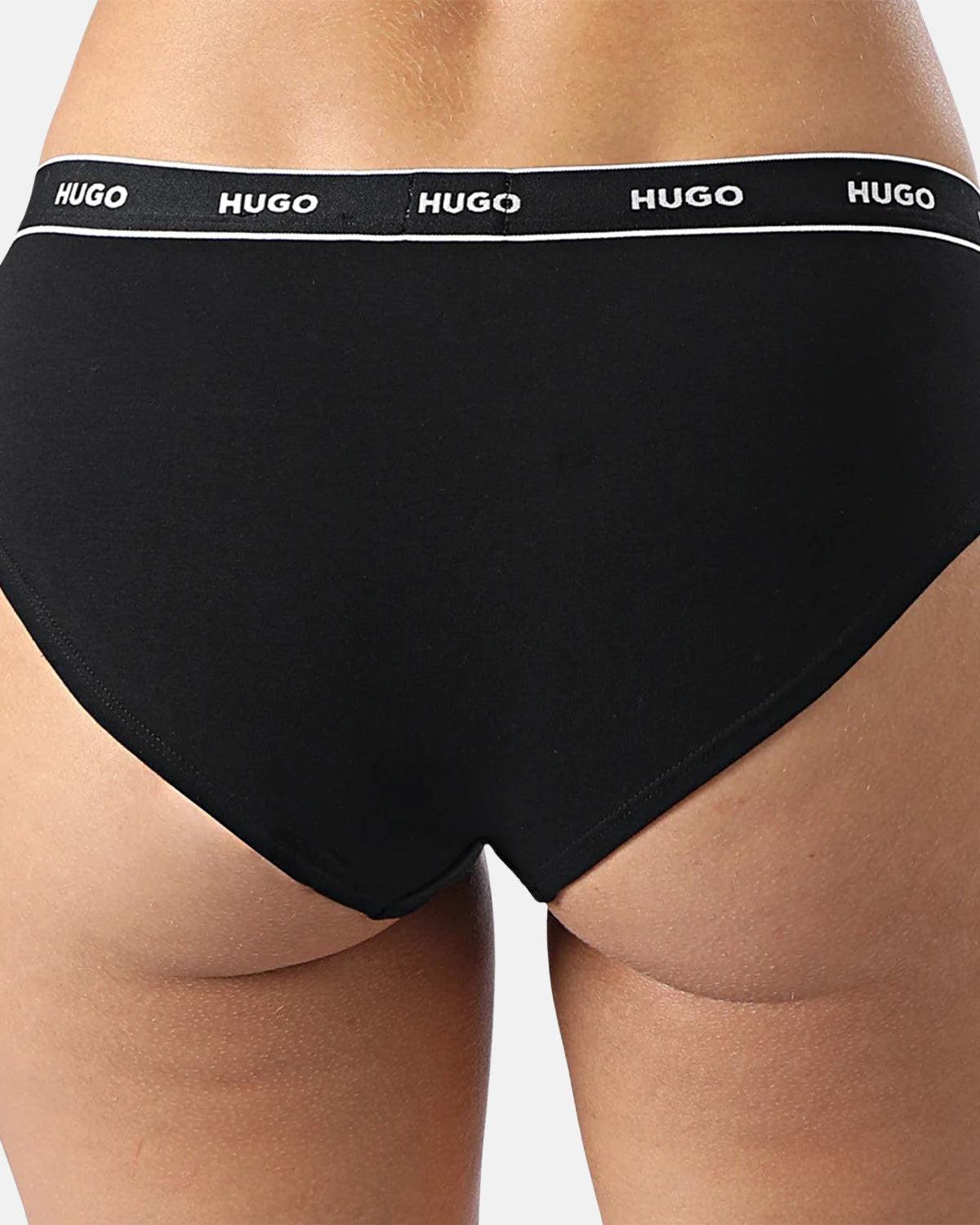 HUGO WOMENS 3 PACK HIPSTER BRIEFS NAVY BLACK BLUE - northern threads