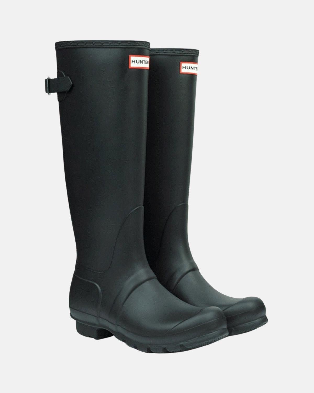 HUNTER WOMENS ORIGINAL TALL BACK ADJUSTABLE BOOTS BLACK - northern threads