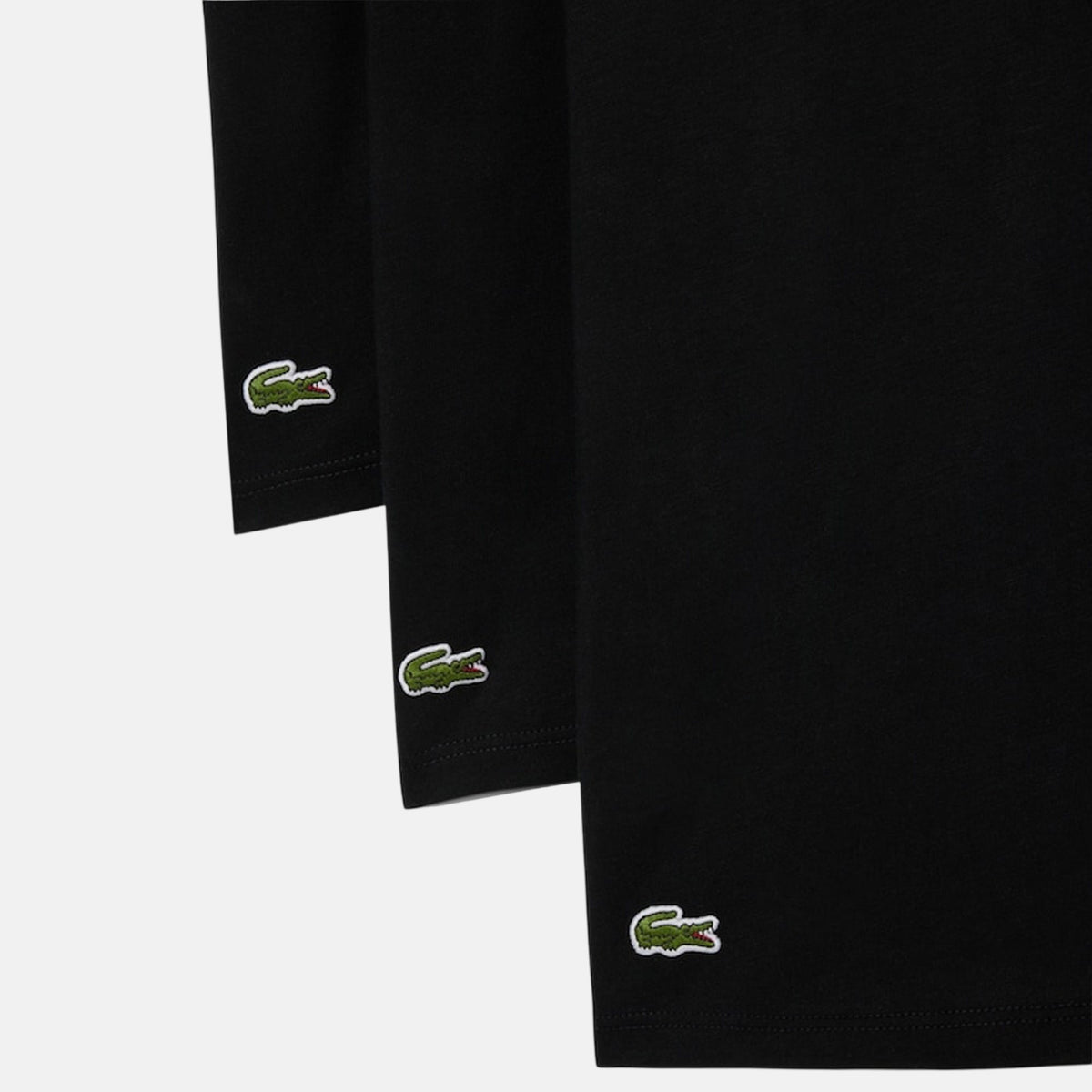 Lacoste 3 Pack Lounge Cotton T-Shirts Black/Black/Black | Northern Threads Designer Menswear