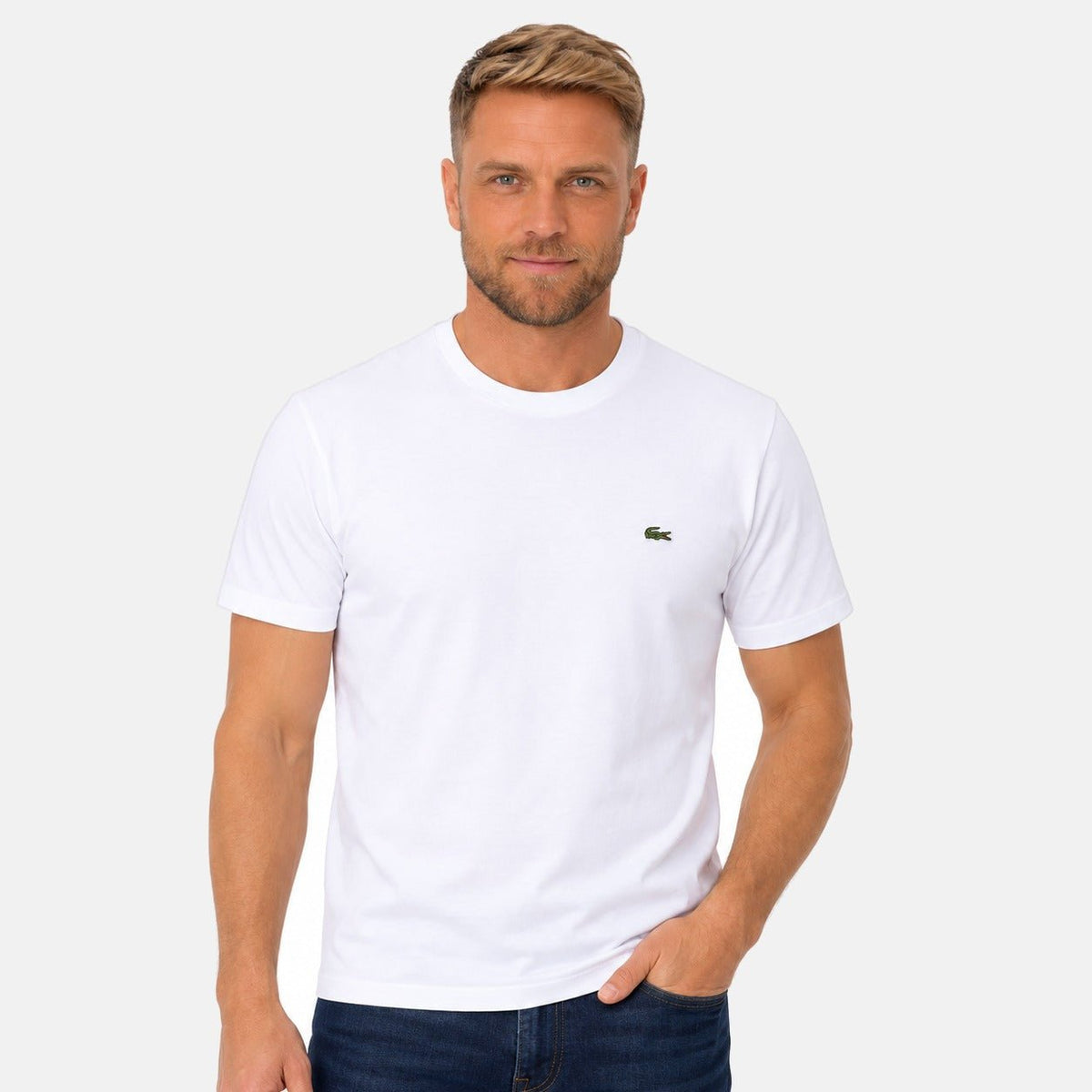 Lacoste Cotton Pima Crew Neck T-Shirt White | Northern Threads Designer Menswear