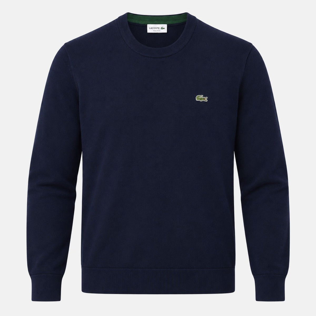 Lacoste Monochrome Crew Neck Sweater Midnight Blue | Northern Threads Designer Menswear