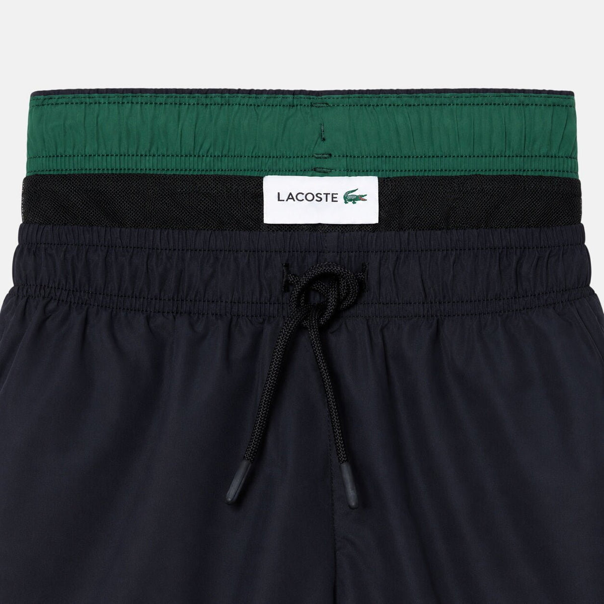 Lacoste Quick-Dry Swim Shorts Black/Green | Northern Threads Designer Menswear