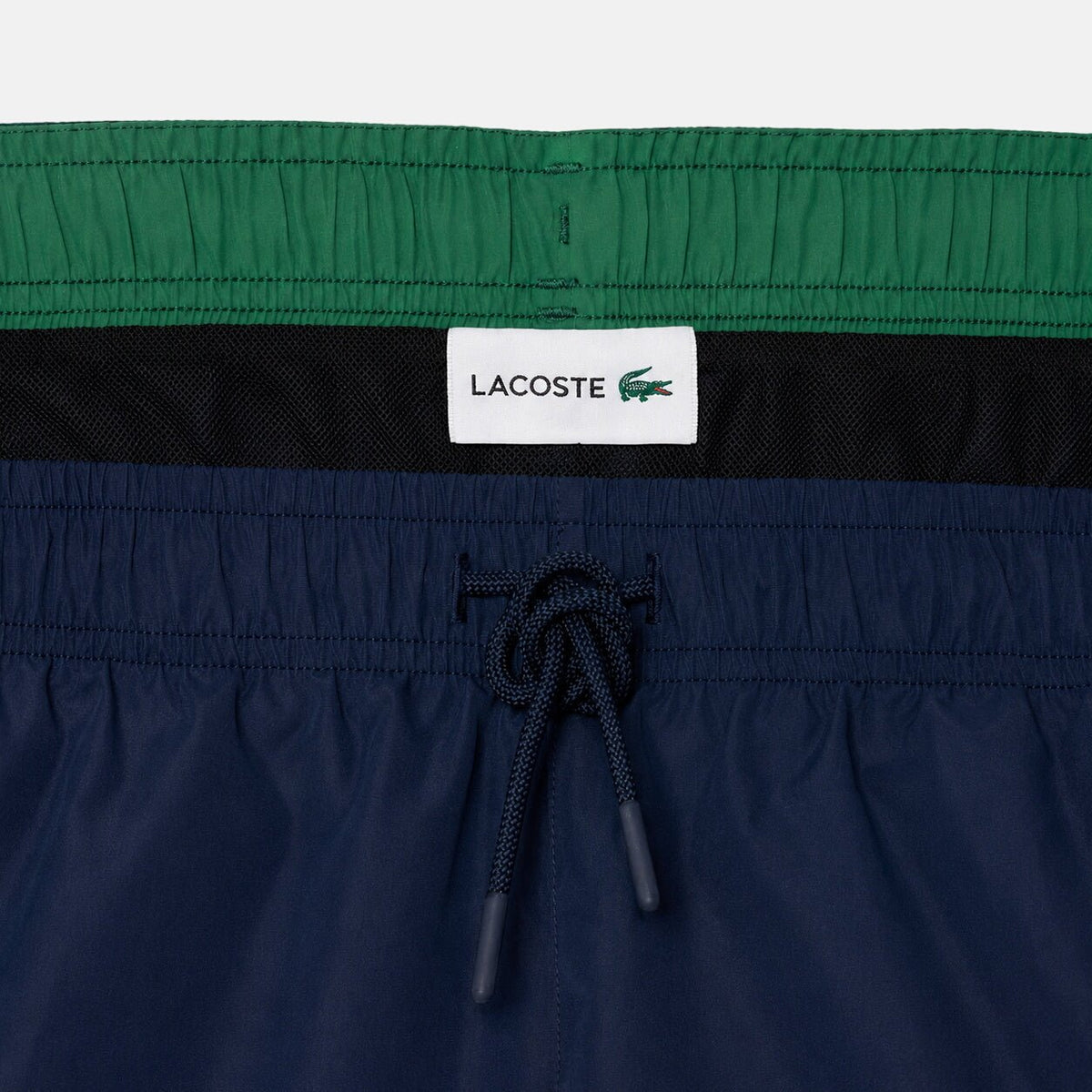 Lacoste Quick-Dry Swim Shorts Navy Blue/Green | Northern Threads Designer Menswear