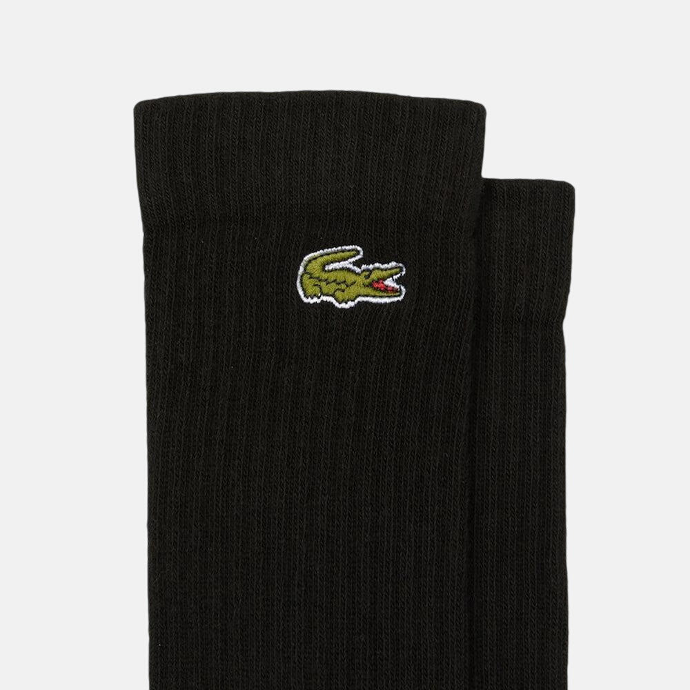 Lacoste Sport 3 Pack High Cut Socks Black/Black/Black | Northern Threads Designer Menswear