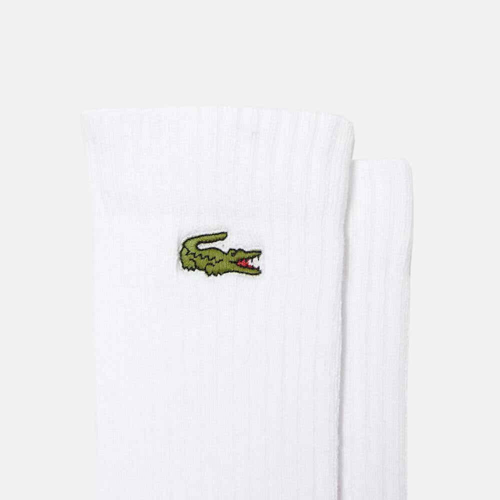 Lacoste Sport 3 Pack High Cut Socks White/White/White | Northern Threads Designer Menswear