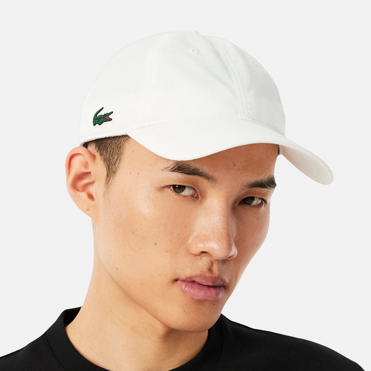 Lacoste Sport Lightweight Diamond Taffeta Baseball Cap White | Northern Threads Designer Menswear