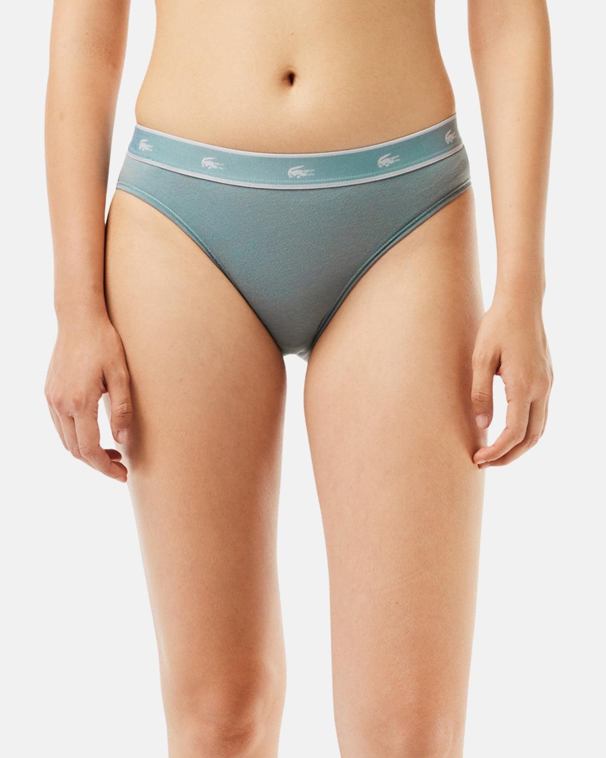 LACOSTE WOMENS ESSENTIAL STRETCH COTTON BRIEFS GREY - northern threads