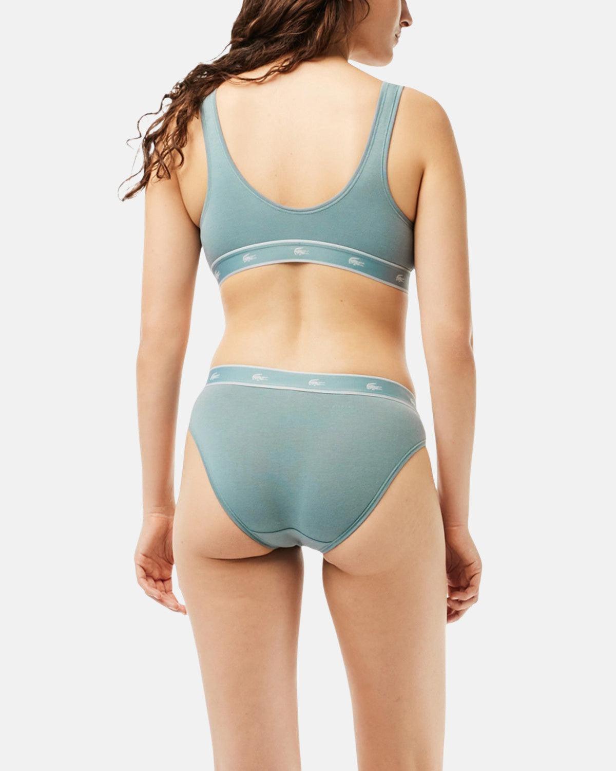 LACOSTE WOMENS ESSENTIAL STRETCH COTTON BRIEFS GREY - northern threads