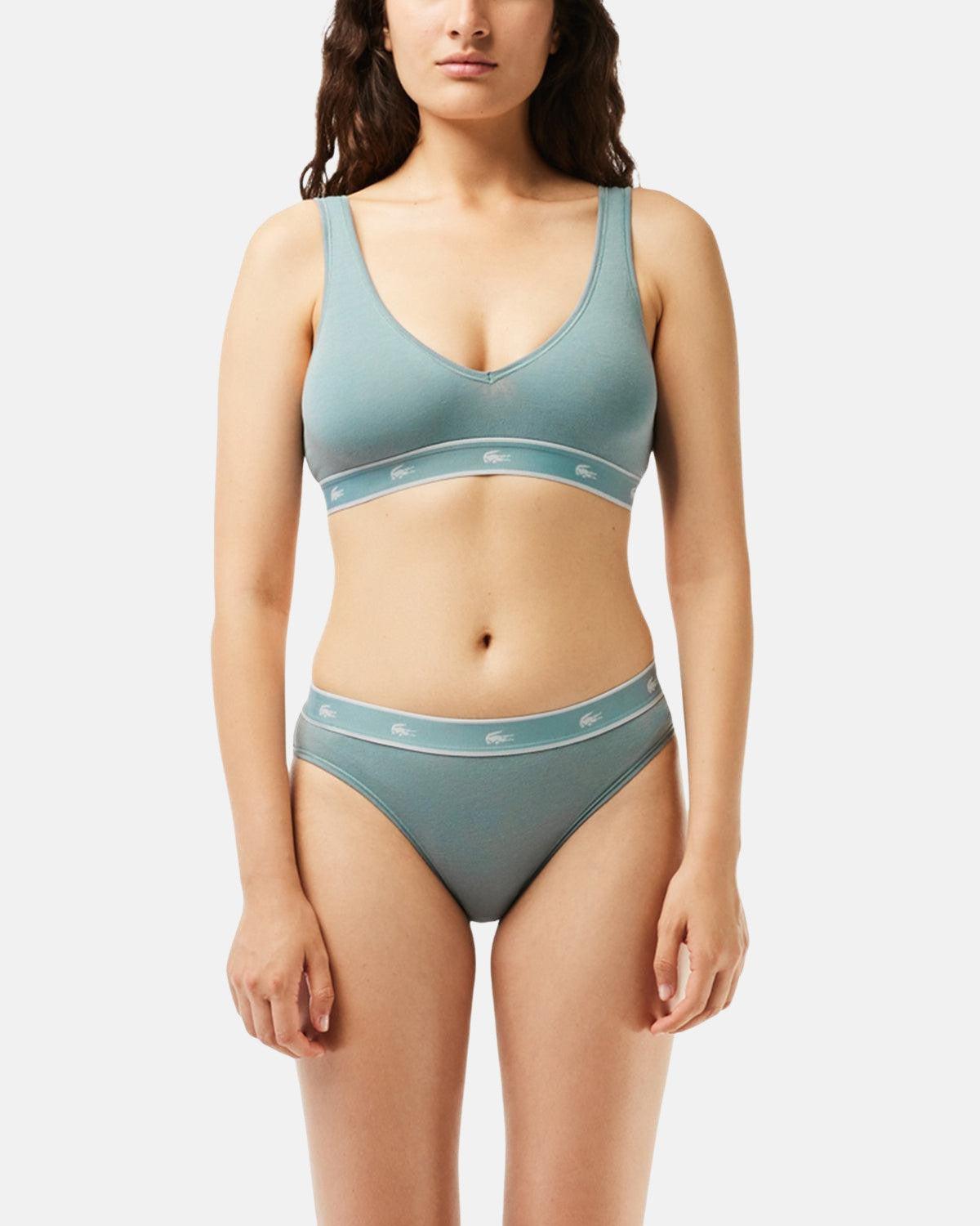 LACOSTE WOMENS ESSENTIAL STRETCH COTTON BRIEFS GREY - northern threads