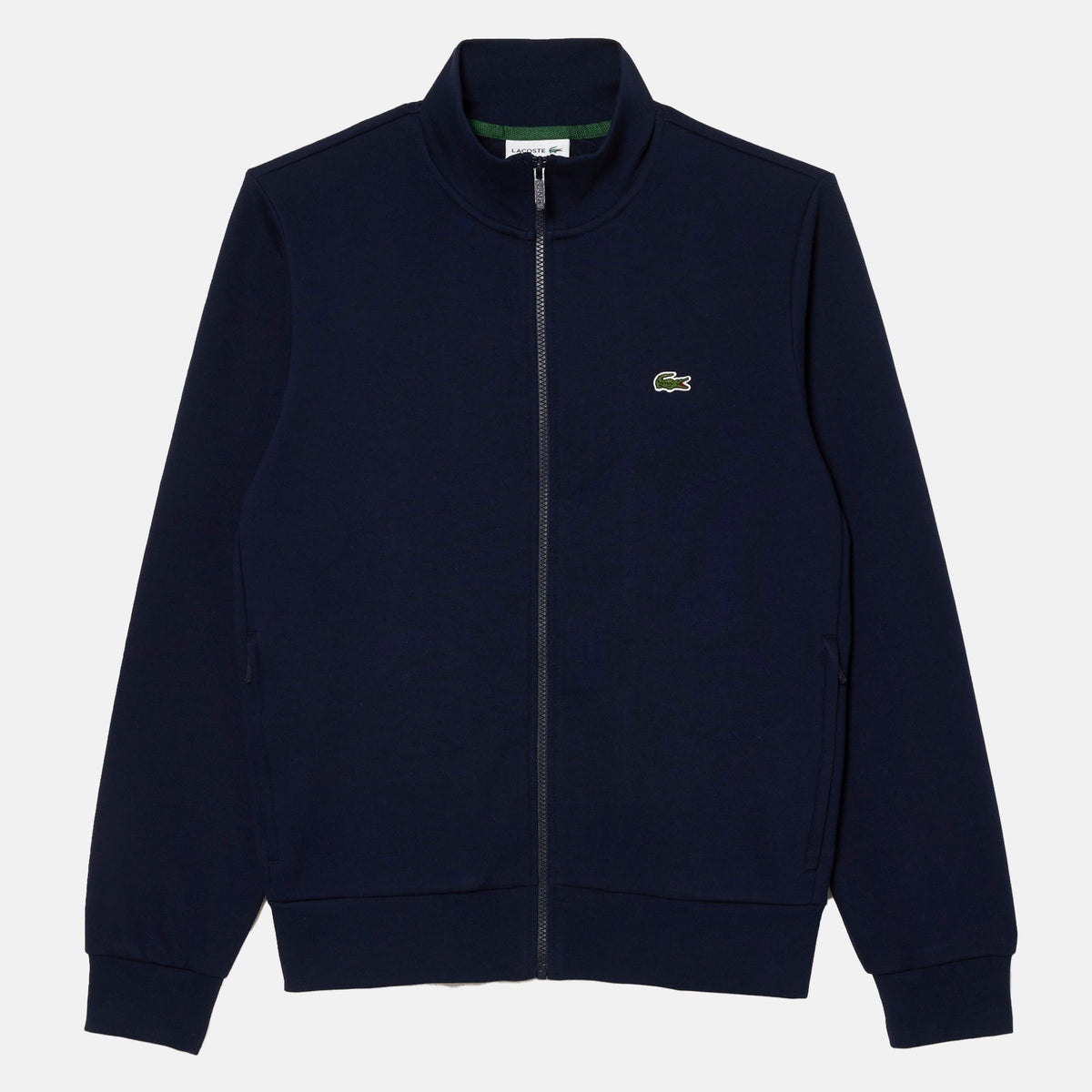 Lacoste Zip-Up High Neck Fleece Track Top Sweatshirt Midnight Blue | Northern Threads Designer Menswear