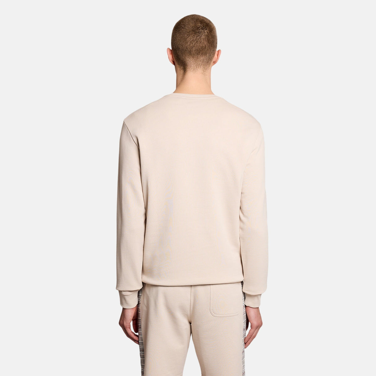 Lyle & Scott Check Panelled Crewneck Sweatshirt Cove | Northern Threads Designer Menswear