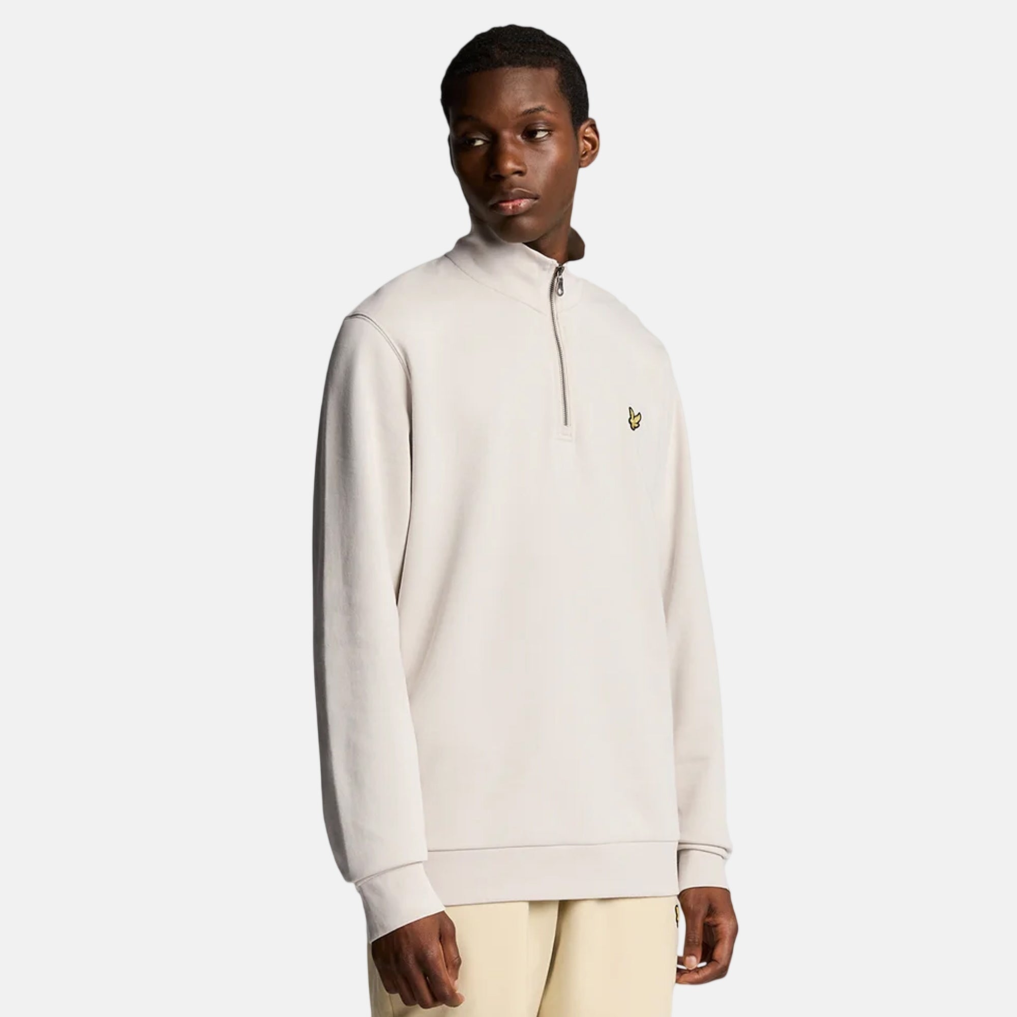 Lyle & Scott Cotton Loopback 1/4 Zip Sweatshirt Cove - SPR1225-M - northern threads uk
