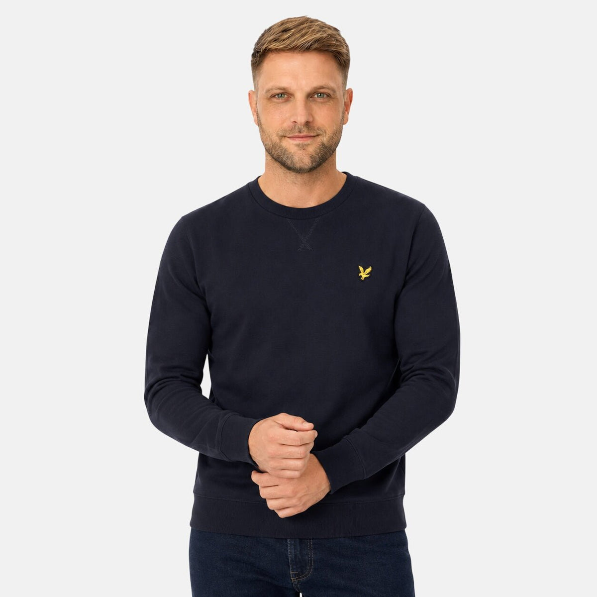 Lyle & Scott Heavyweight Crew Neck Sweatshirt Dark Navy | Northern Threads Designer Menswear