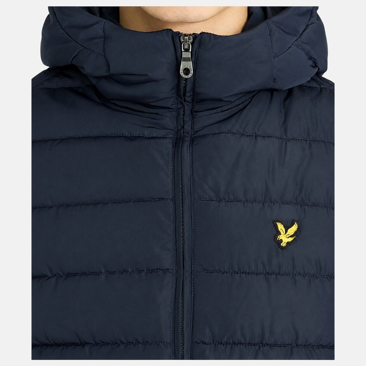 Lyle & Scott Hooded Quilted Jacket Dark Navy | Northern Threads Designer Menswear