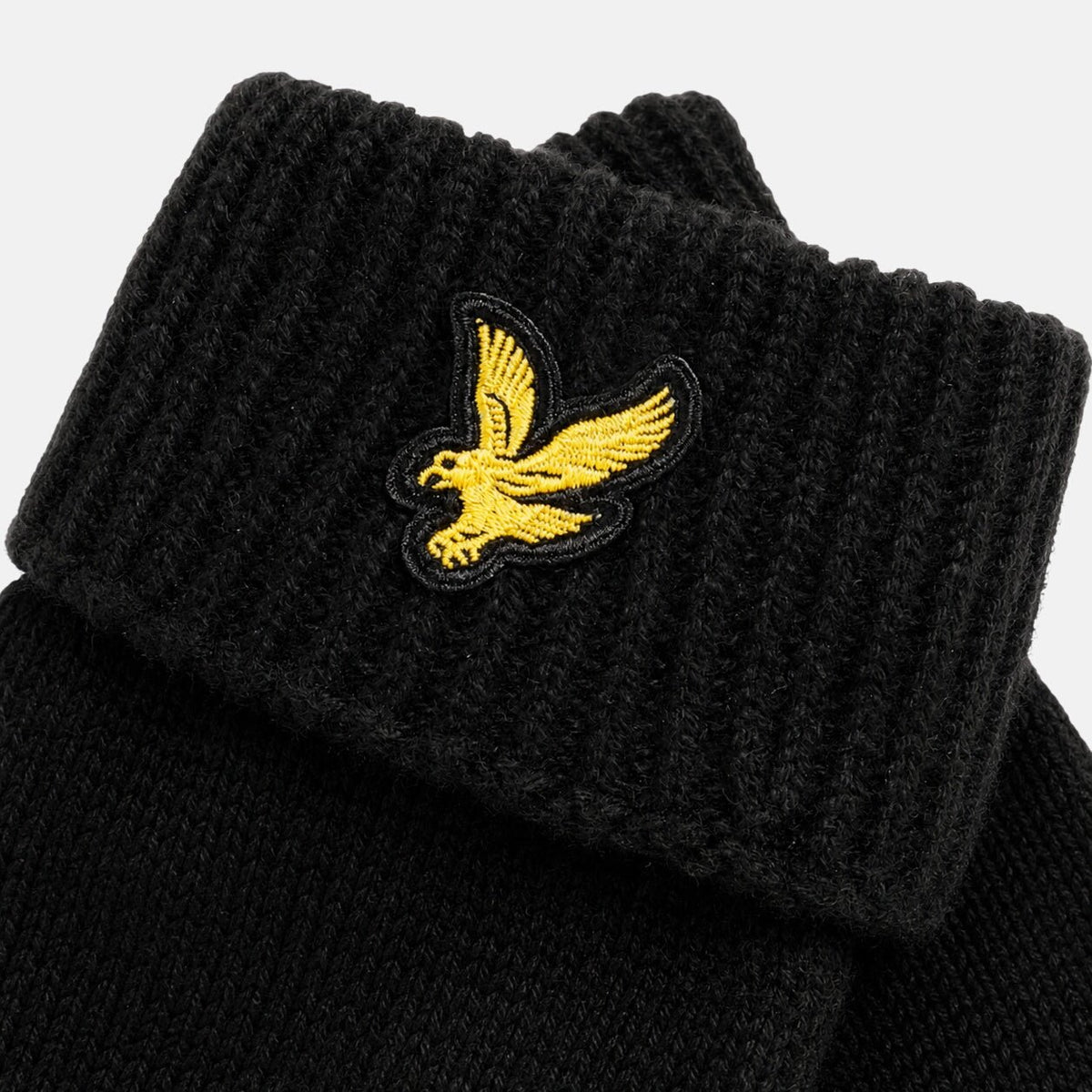 Lyle & Scott Merino Wool Blend Gloves Jet Black | Northern Threads Designer Menswear