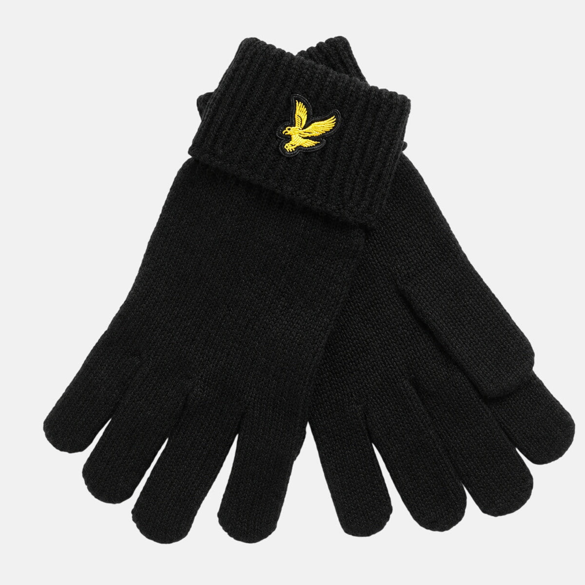 Lyle & Scott Merino Wool Blend Gloves Jet Black | Northern Threads Designer Menswear
