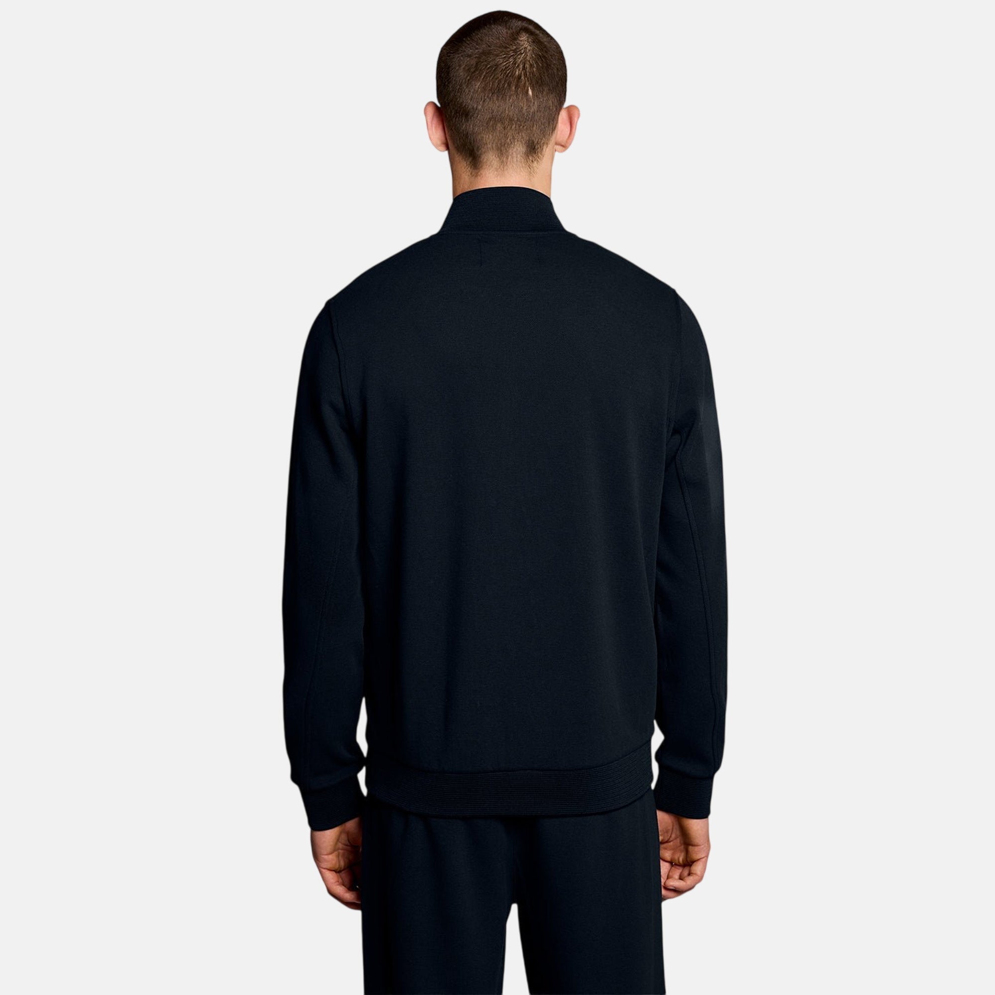 Lyle & Scott Pique Track Top Jacket Dark Navy - SPR1222-M - northern threads uk