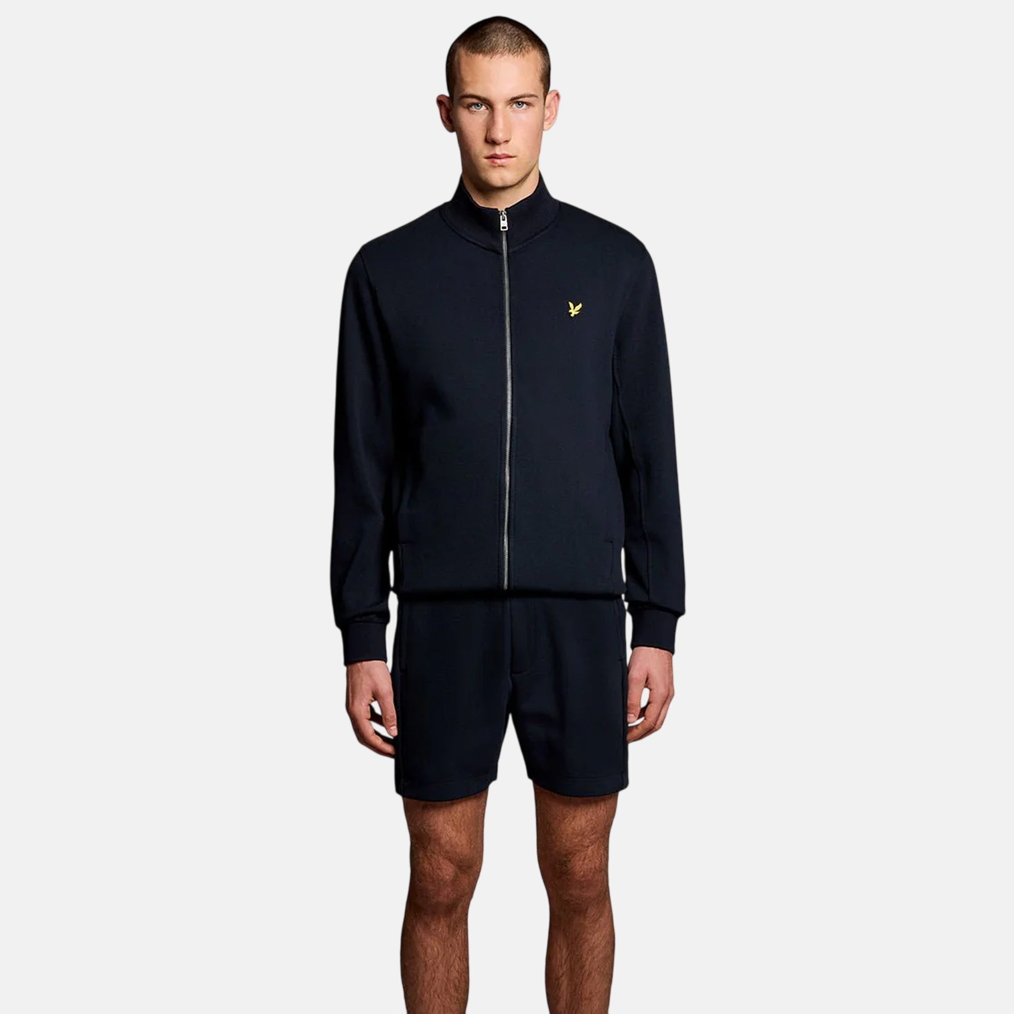 Lyle & Scott Pique Track Top Jacket Dark Navy - SPR1222-M - northern threads uk