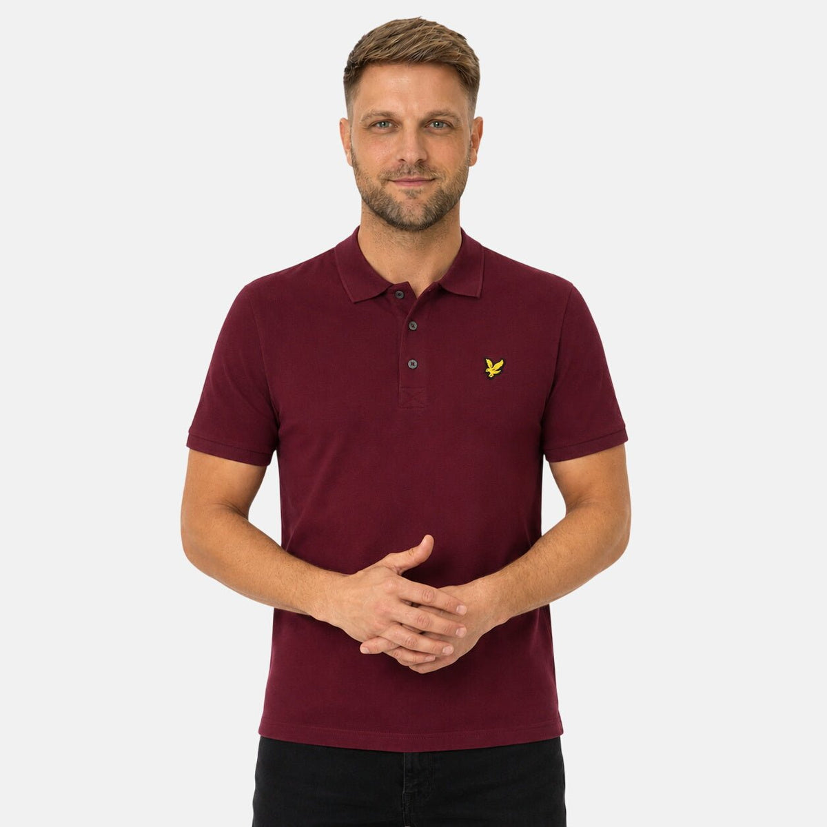 Lyle & Scott Plain Polo Shirt Burgundy | Northern Threads Designer Menswear