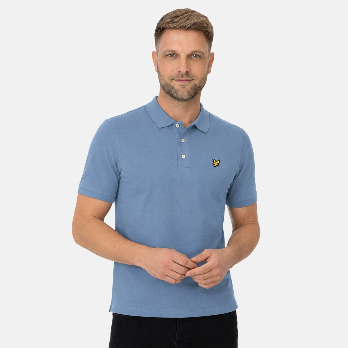 Lyle & Scott Plain Polo Shirt Power Blue | Northern Threads Designer Menswear