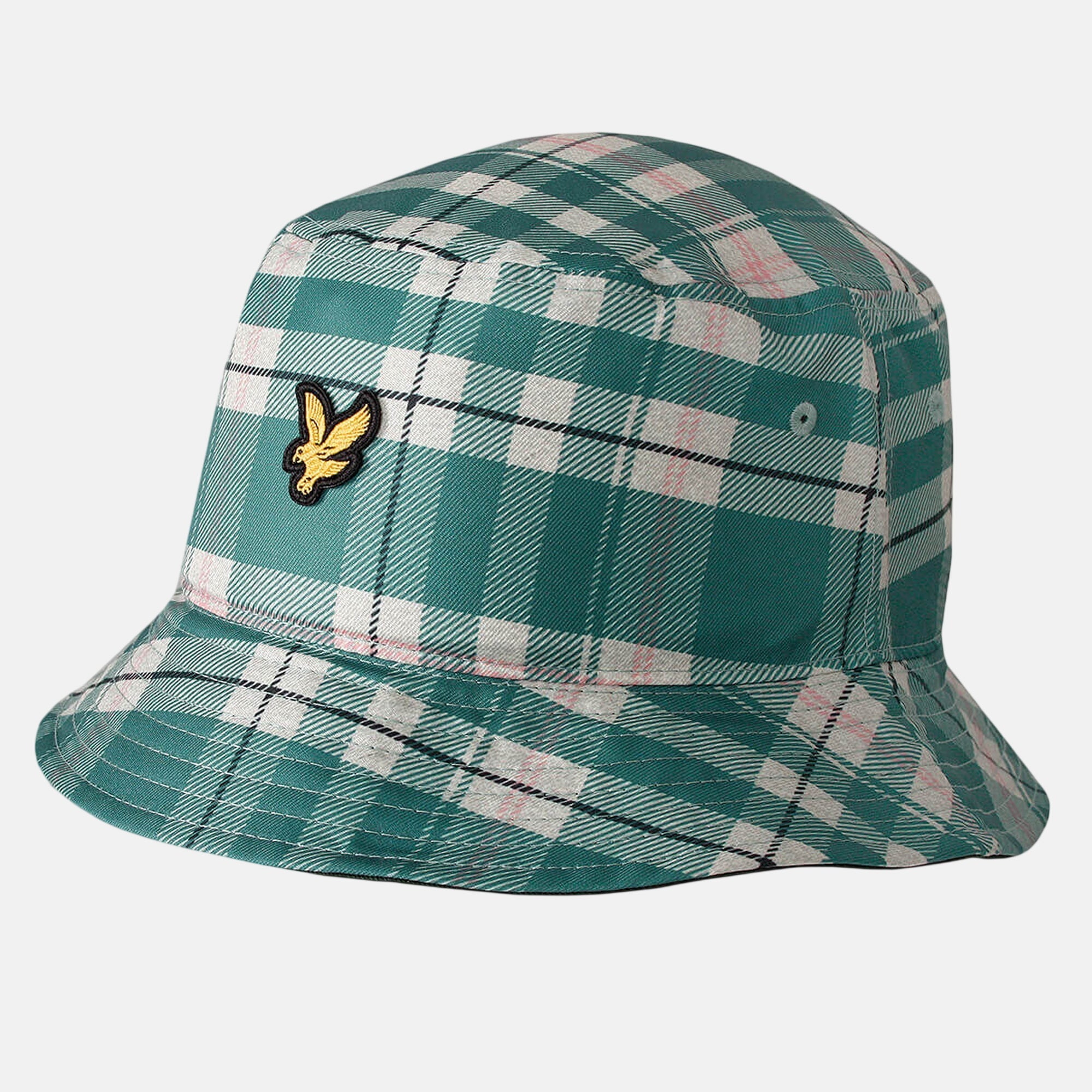 Lyle & Scott Tartan Bucket Hat Everglade - SPR1220-One size - northern threads uk