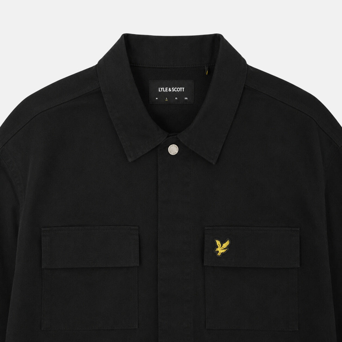 Lyle & Scott Washed Overshirt Jet Black | Northern Threads Designer Menswear