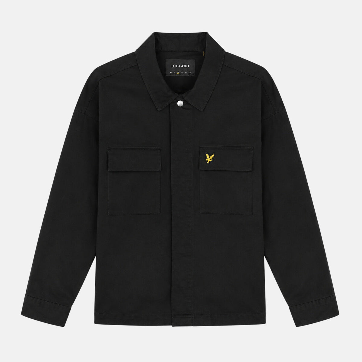 Lyle & Scott Washed Overshirt Jet Black | Northern Threads Designer Menswear