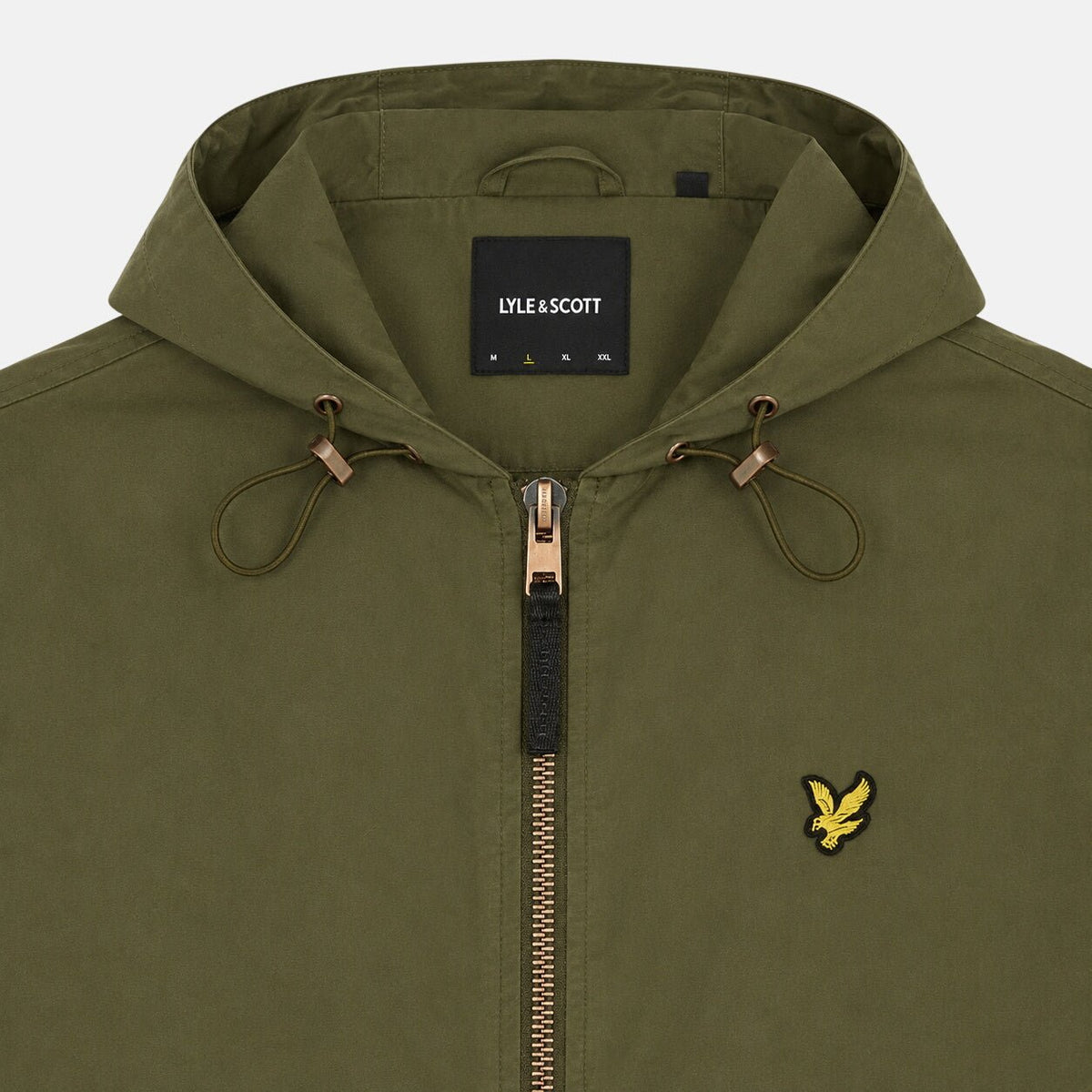 Lyle & Scott Waxed Hooded Utility Jacket True Olive | Northern Threads Designer Menswear