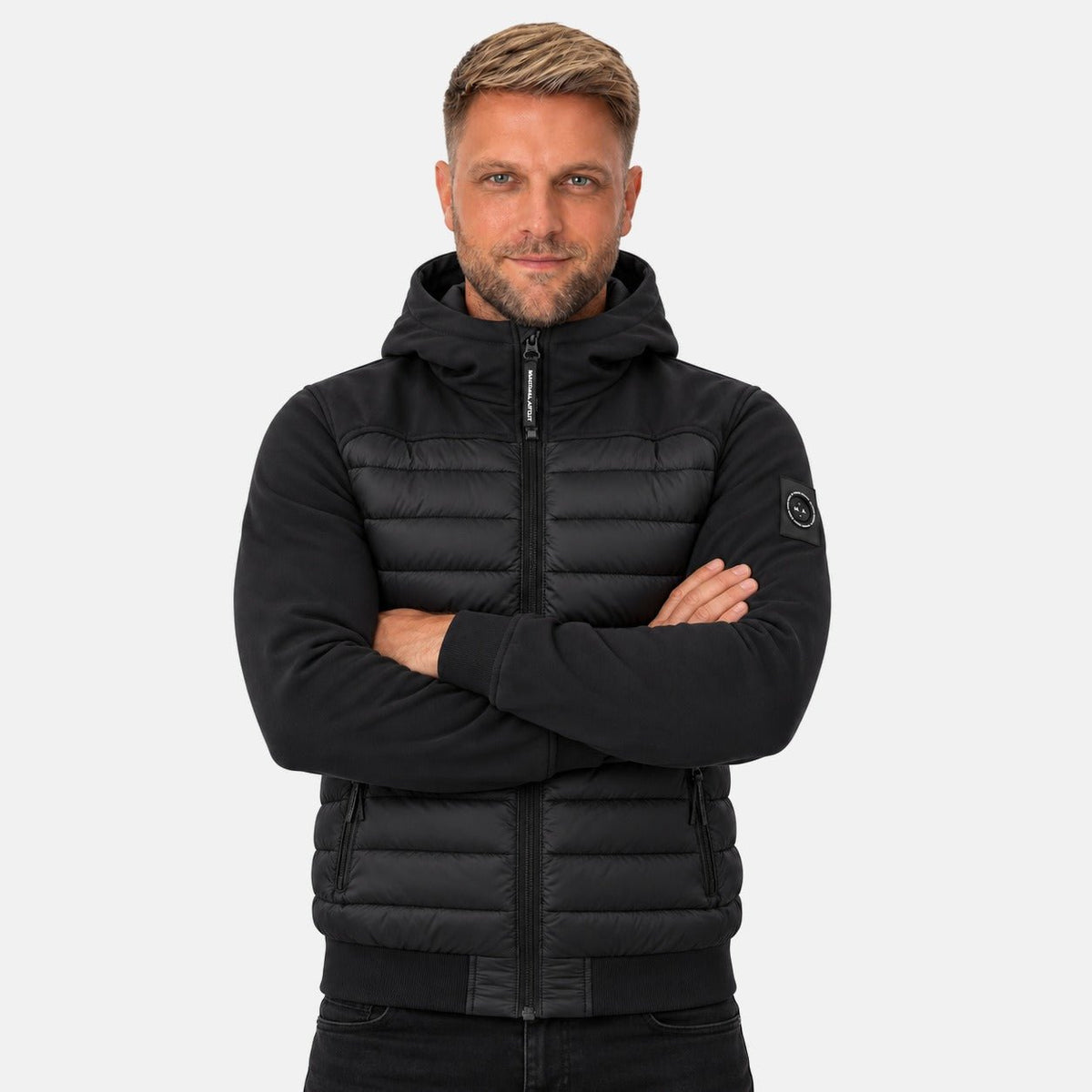 Marshall Artist Avondale Hybrid Jacket Black | Northern Threads Designer Menswear