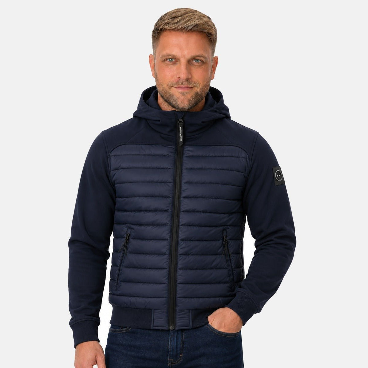 Marshall Artist Avondale Hybrid Jacket Navy | Northern Threads Designer Menswear