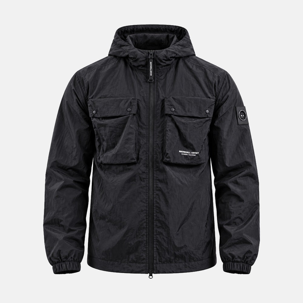 Marshall Artist Centro Hooded Overshirt Black | Northern Threads Designer Menswear